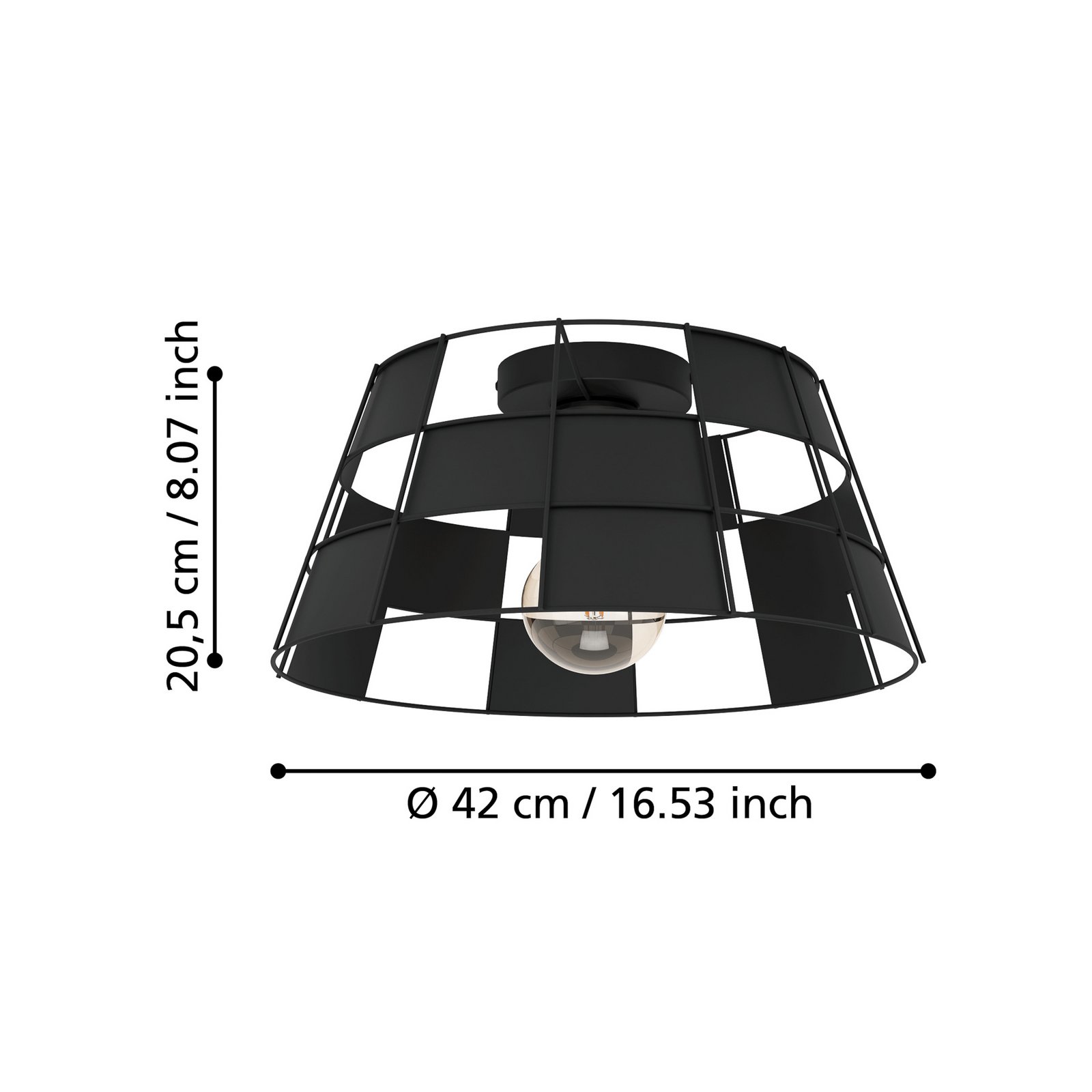 Candeeiro de teto EGLO Pontefract em aço, preto