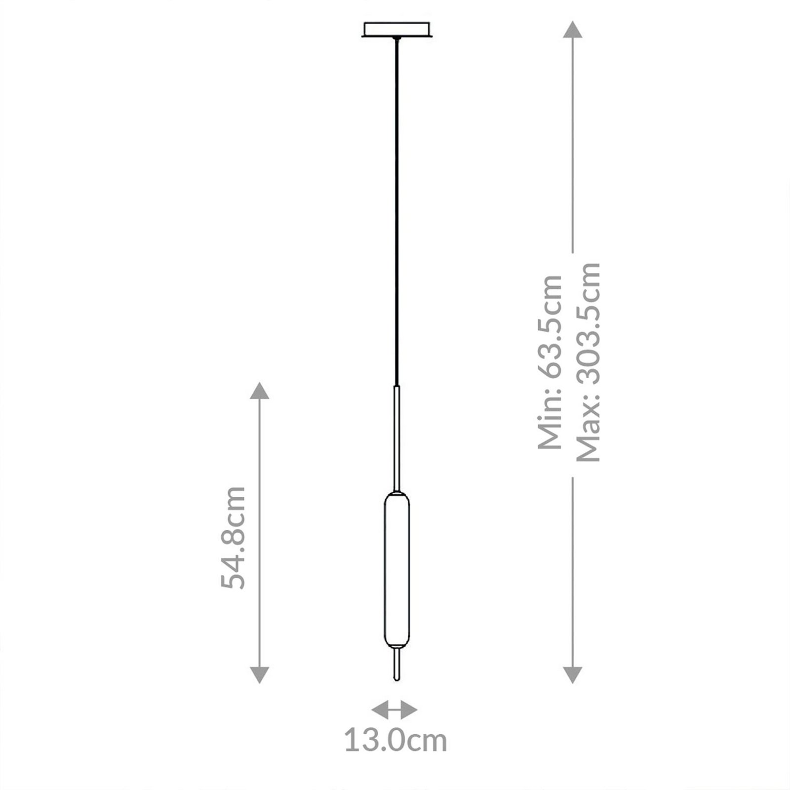 CUMBERLAND LED pendant light, black, Ø 13 cm, metal/glass