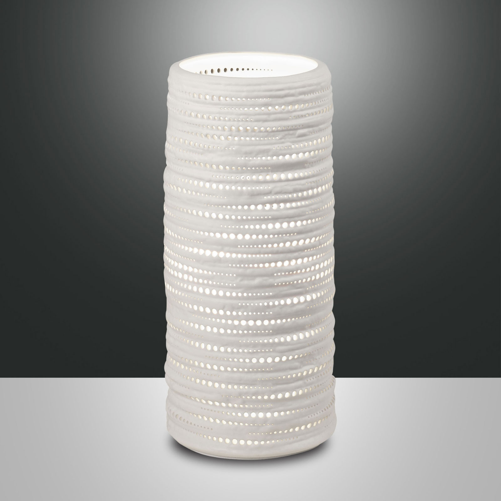 Fabas Luce Marbella table lamp made of ceramic, height 25 cm, for Living / Dining Room, ceramic, metal, E27, 40 W, energy efficiency: A++, H: 25 cm