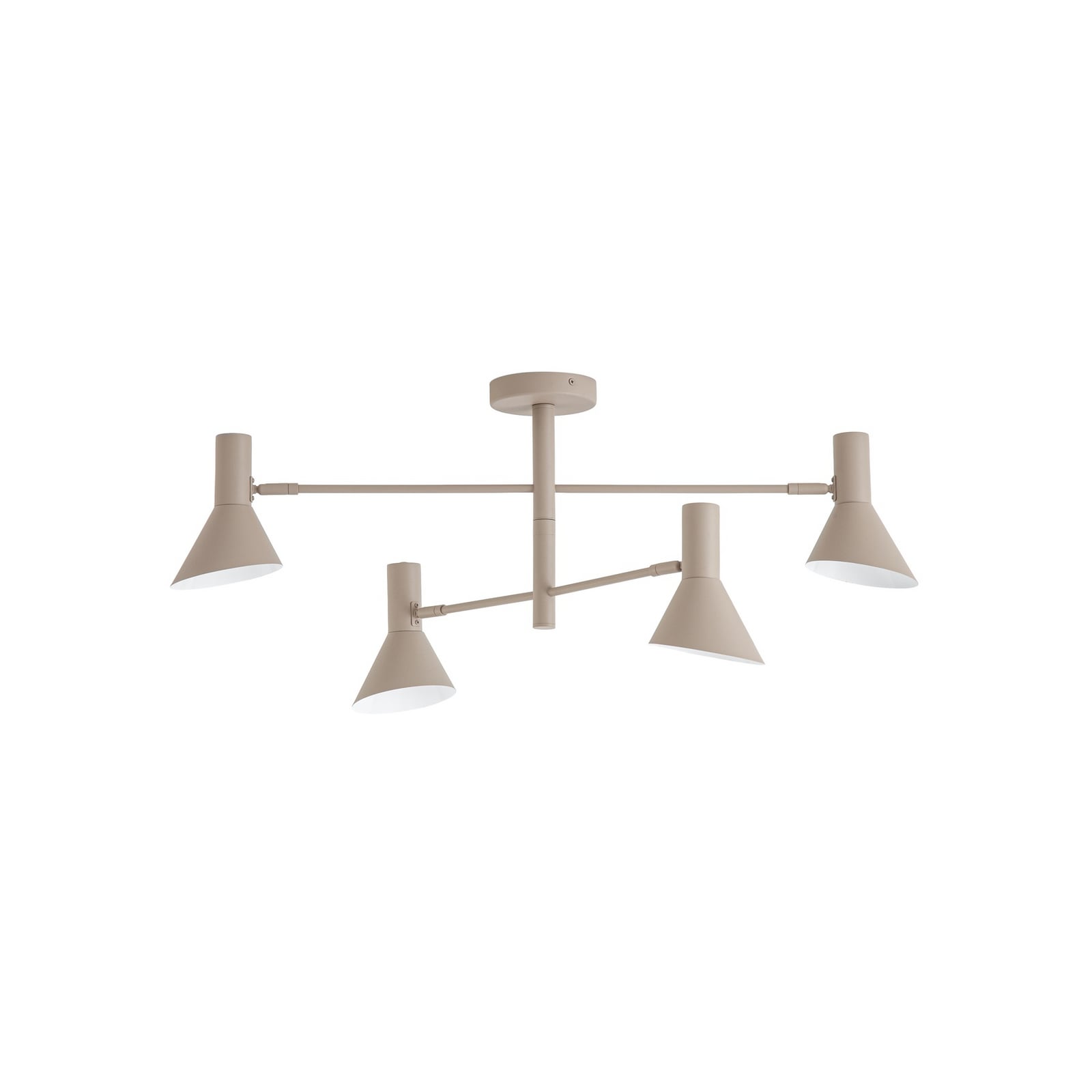 Milia-kattokohdevalo, beige, E14, 4-lamppuinen, metalli – NOLA Milia-kattokohdevalo, beige, E14, 4-lamppuinen, metalli – NOLA