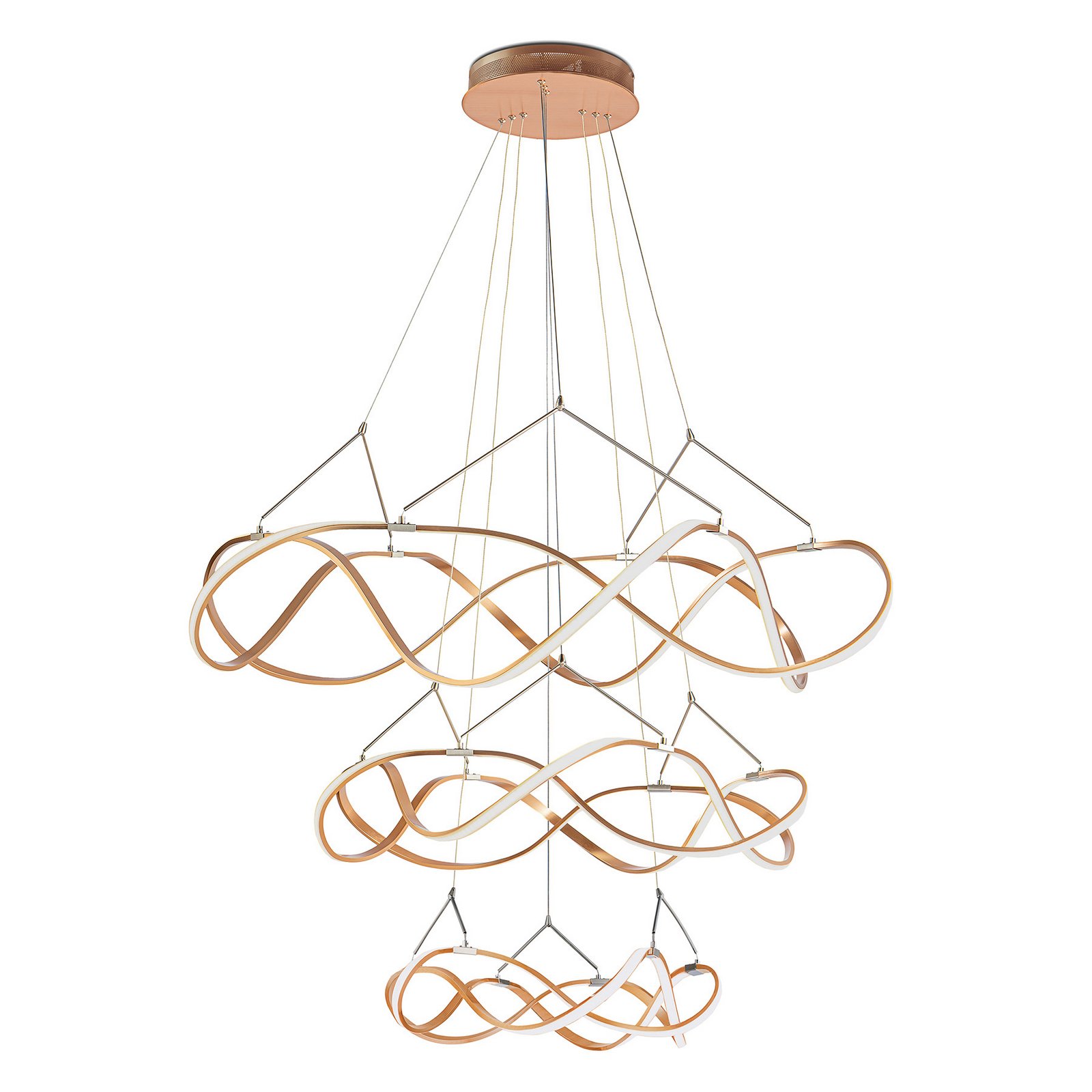 LED lógó világítás Molly, 3 fokozatú, dimmelhető, Ø 110,3 cm, rózsaarany