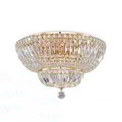 Plafón Maytoni Basfor, dorado, cristal, Ø 46 cm