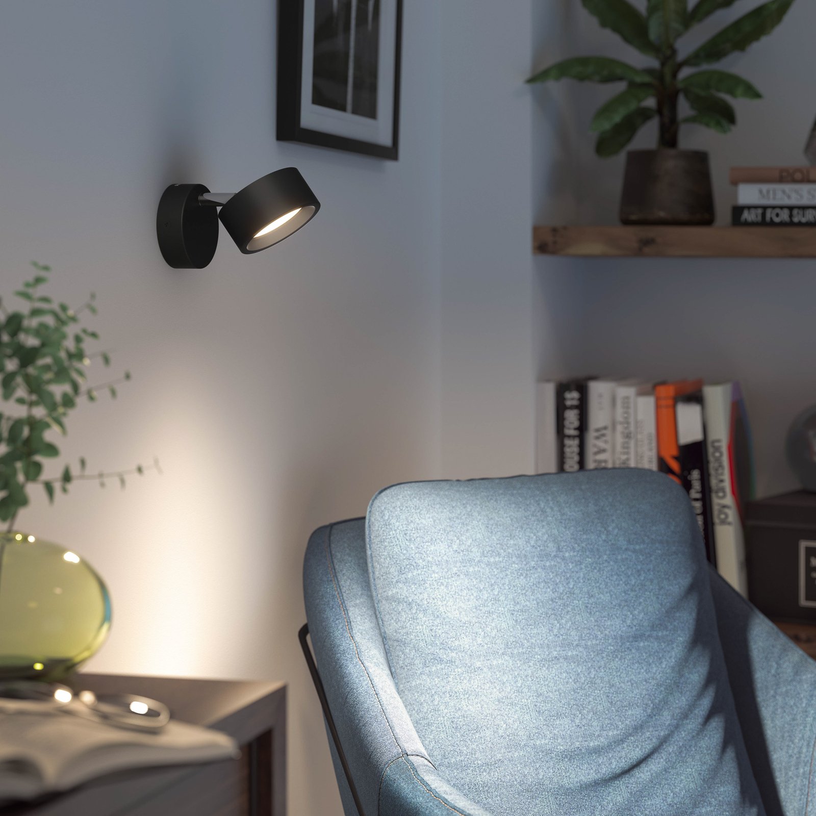 Philips Bracia -LED-kattospotti 1-lamppuinen musta