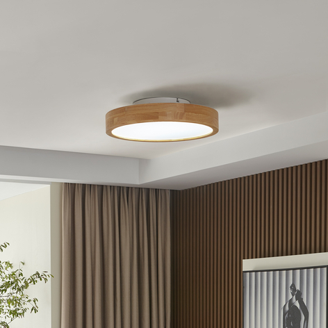 Lindby Milada LED-loftlampe, egetræ