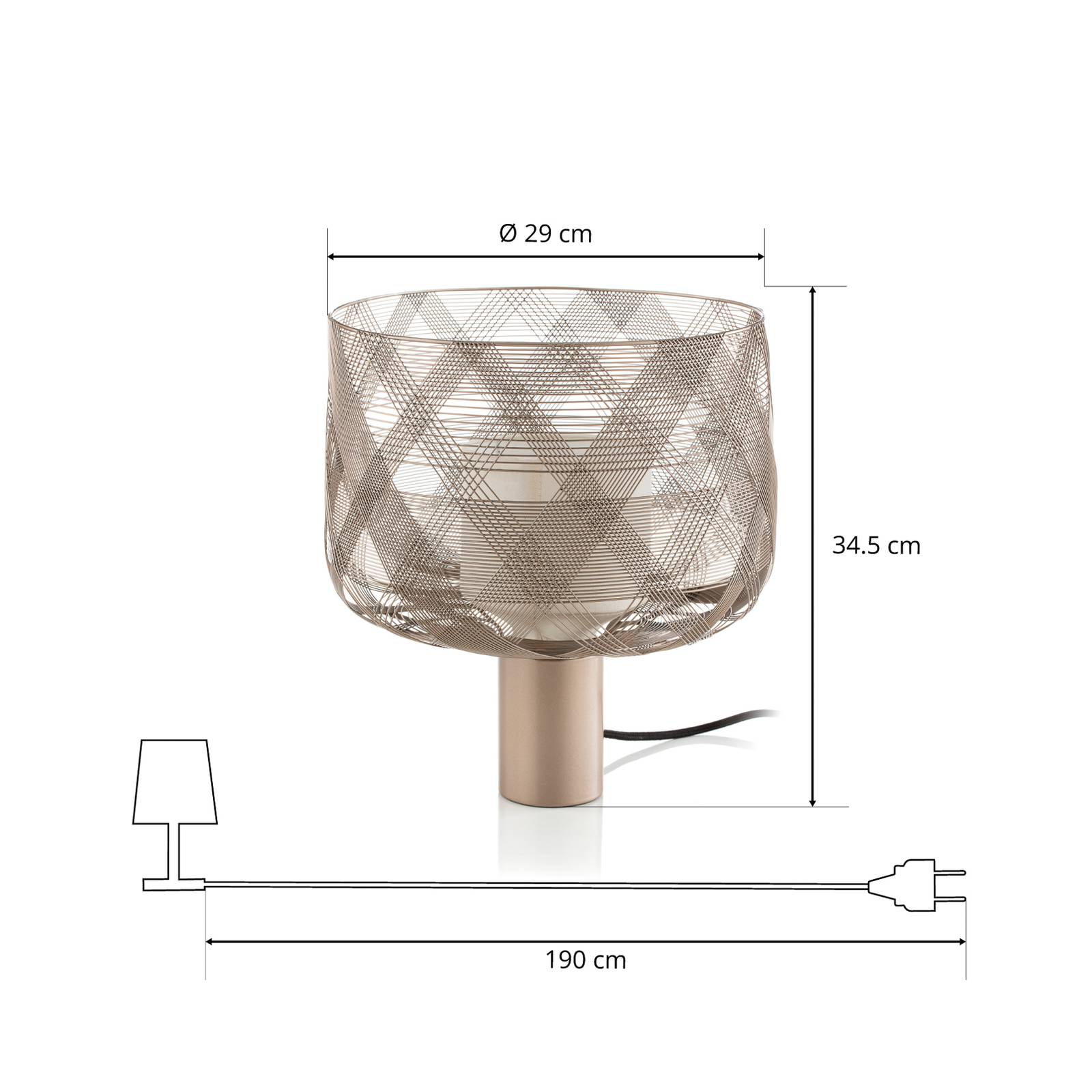 Forestier Antenna M lampa stołowa 29 cm szara