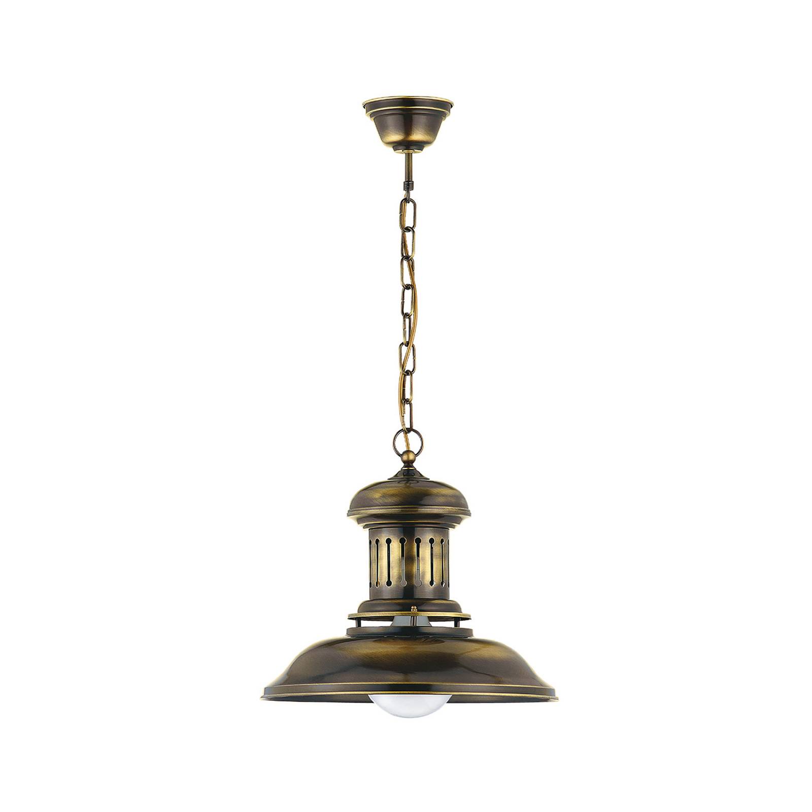Suspension Bell à 1 lampe, laiton ancien