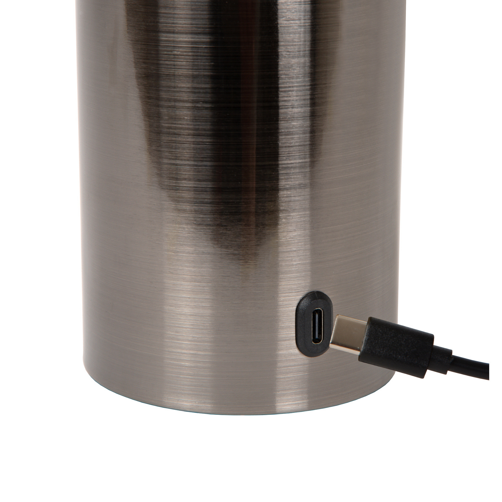 Accu-tafellamp Vivo, zwart-chroom, hoogte 22 cm, metaal