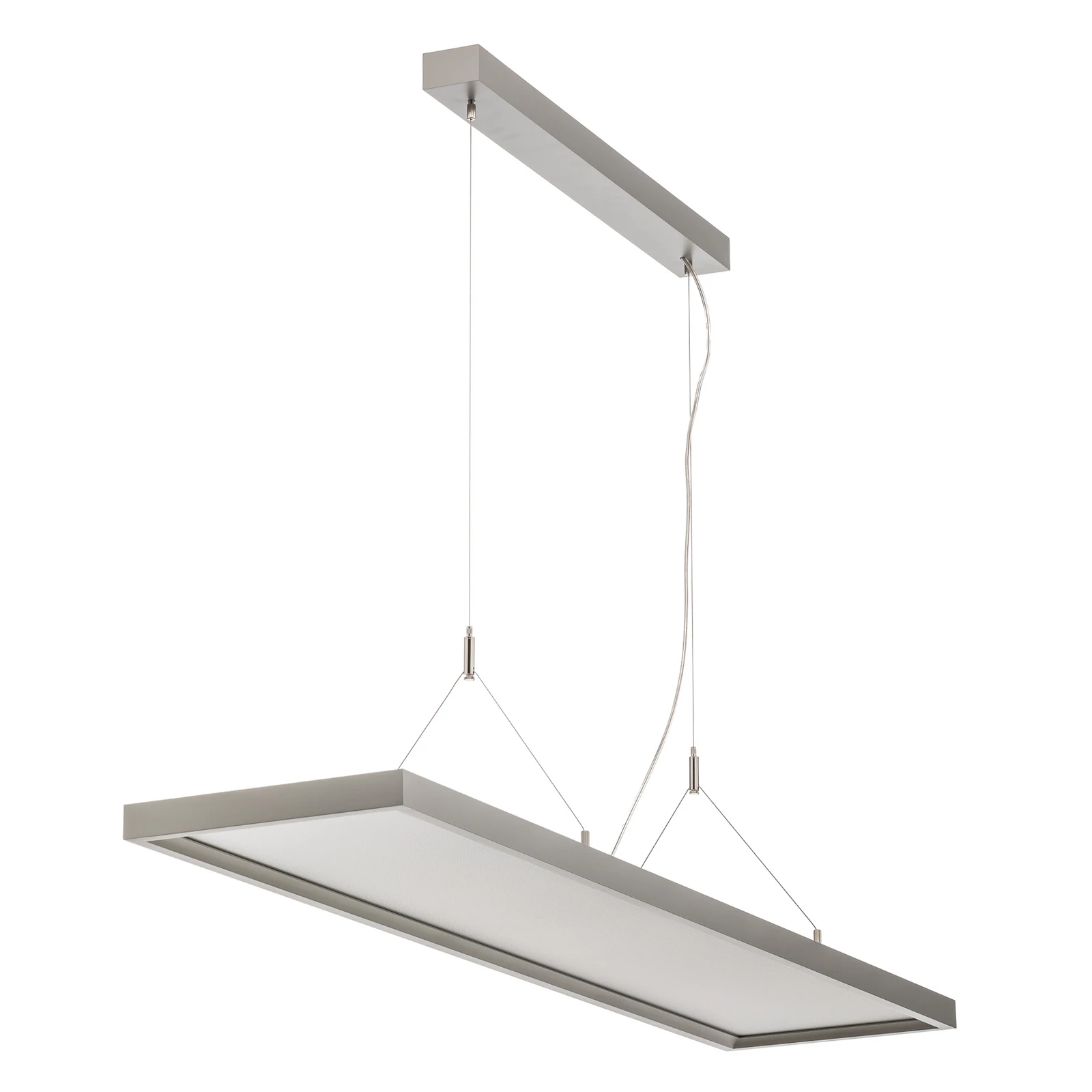 Arcchio LED viseča svetilka Dorean, srebrna, kovina, 120 cm