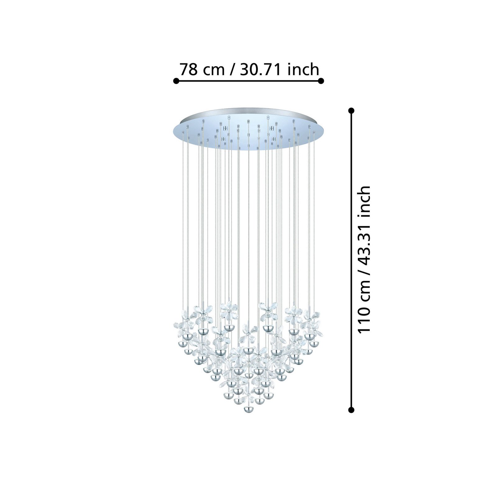 EGLO Stars Of Light LED pendant light Pianopoli chrome Ø 78 cm