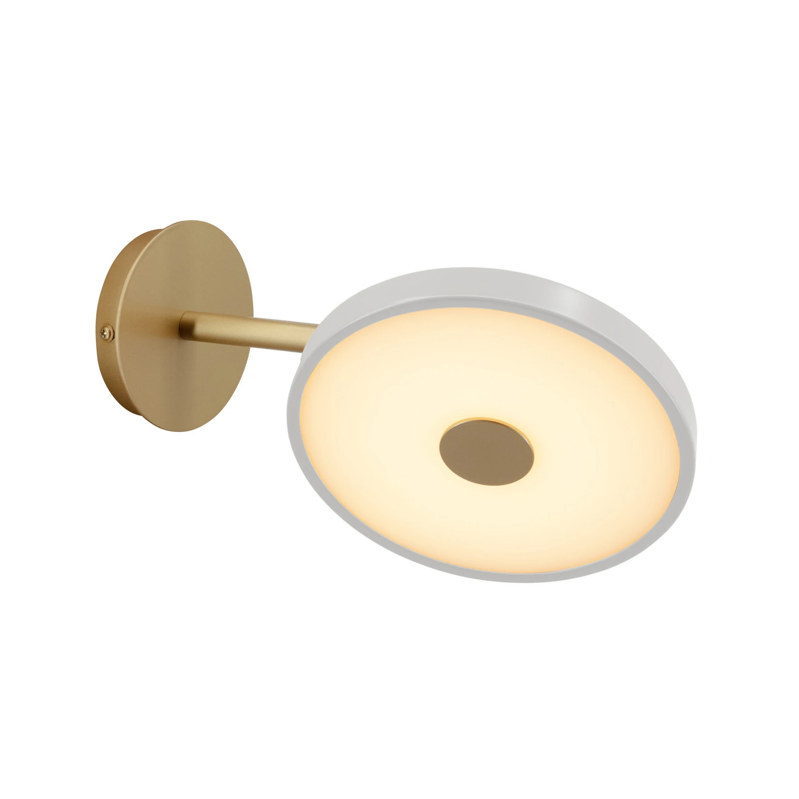 UMAGE Aplique de pared LED Asteria Short, gris claro/latón, enchufe