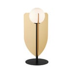 Tischlampe Fedora, Höhe 42 cm, goldfarben, Metall/Glas