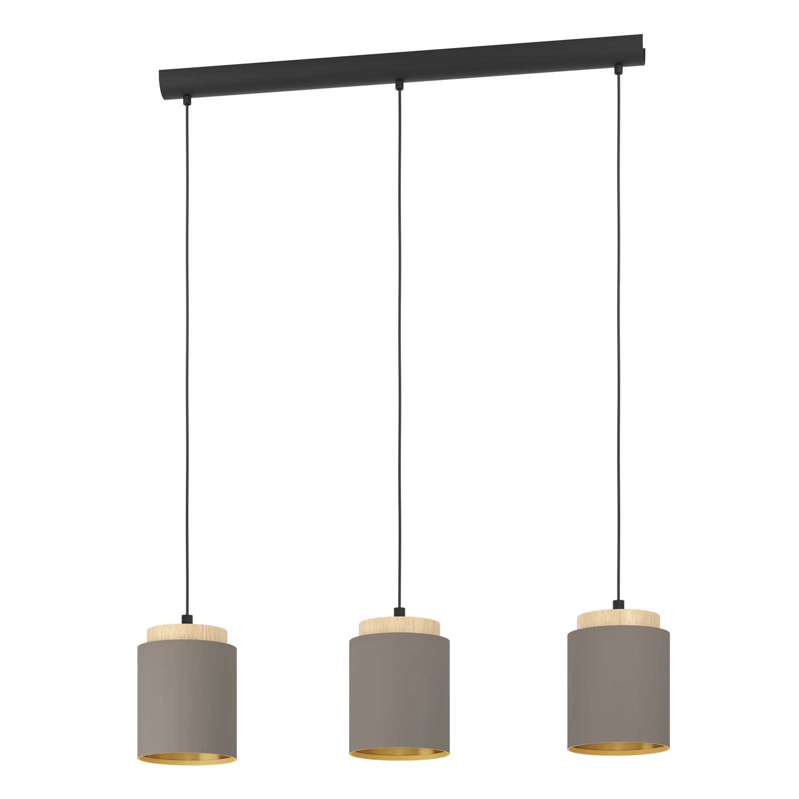 Textilní závěsná lampa Albariza, barva cappuccino, tkanina, 3 světla.
