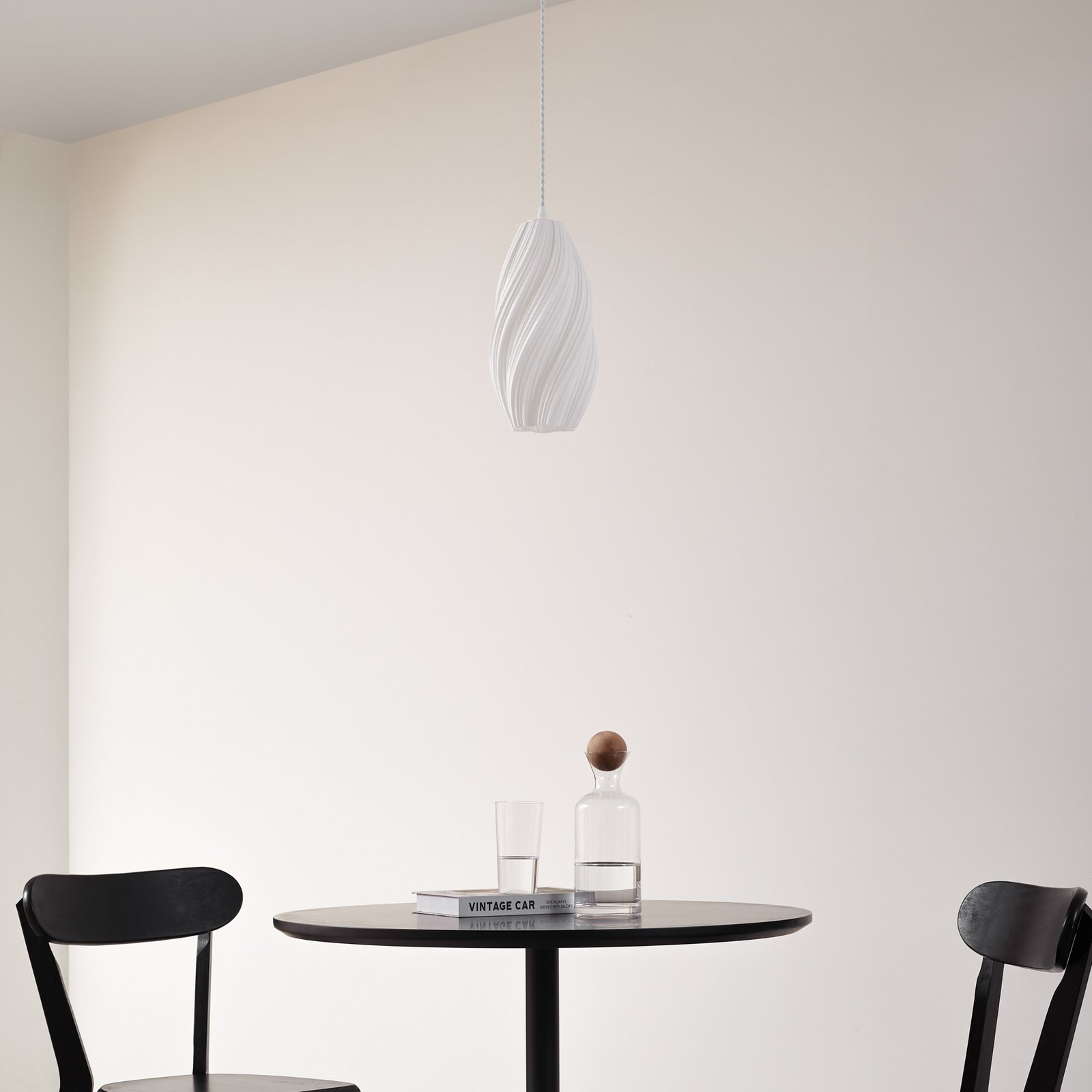 Lindby Nuvia pendant light, Ø 15.5 cm, white, 3D print