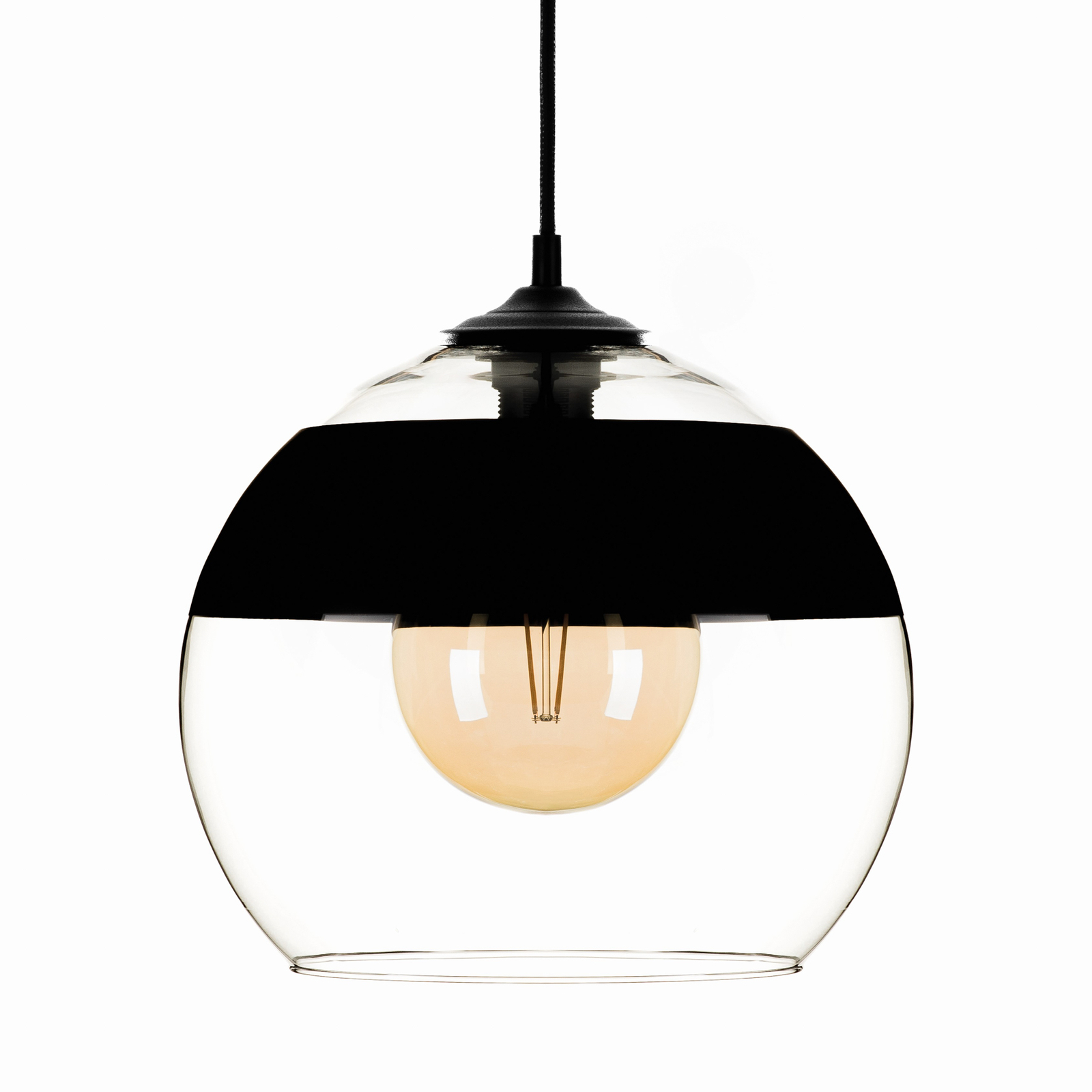 Závěsná lampa Monochrome Flash čirá/černá Ø 30cm