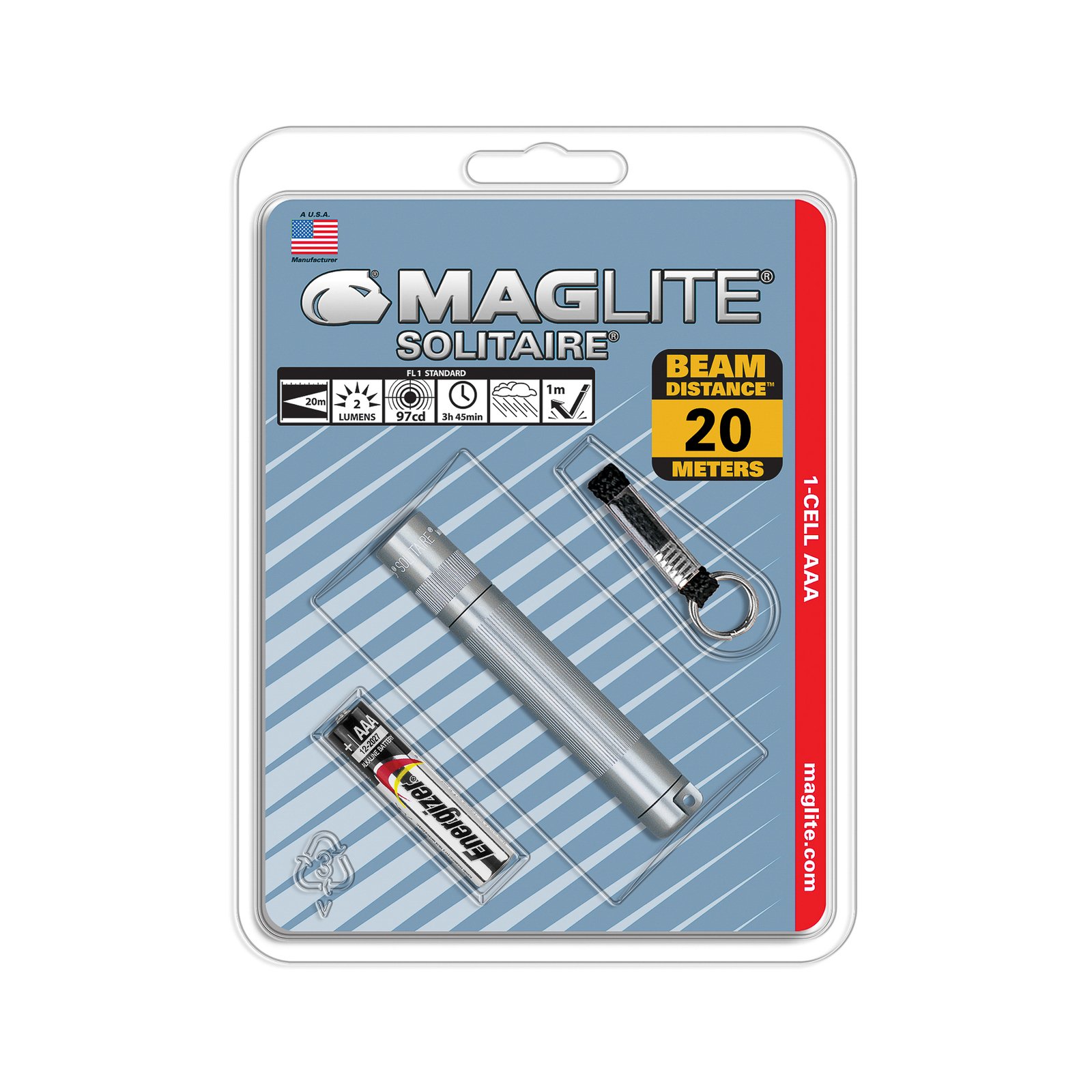 Maglite Zaklamp Solitaire 1-Cell AAA titanium