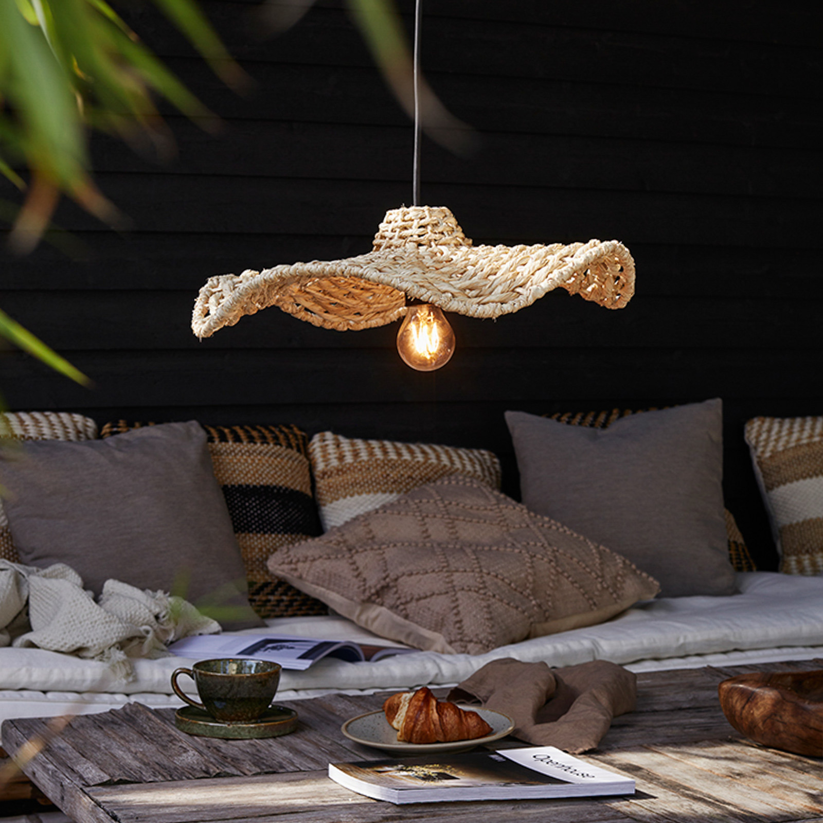 PR Home Tali lampă suspendată abajur din rafie Ø 46 cm - Camera de zi / sufragerie - Scandinavă - natură