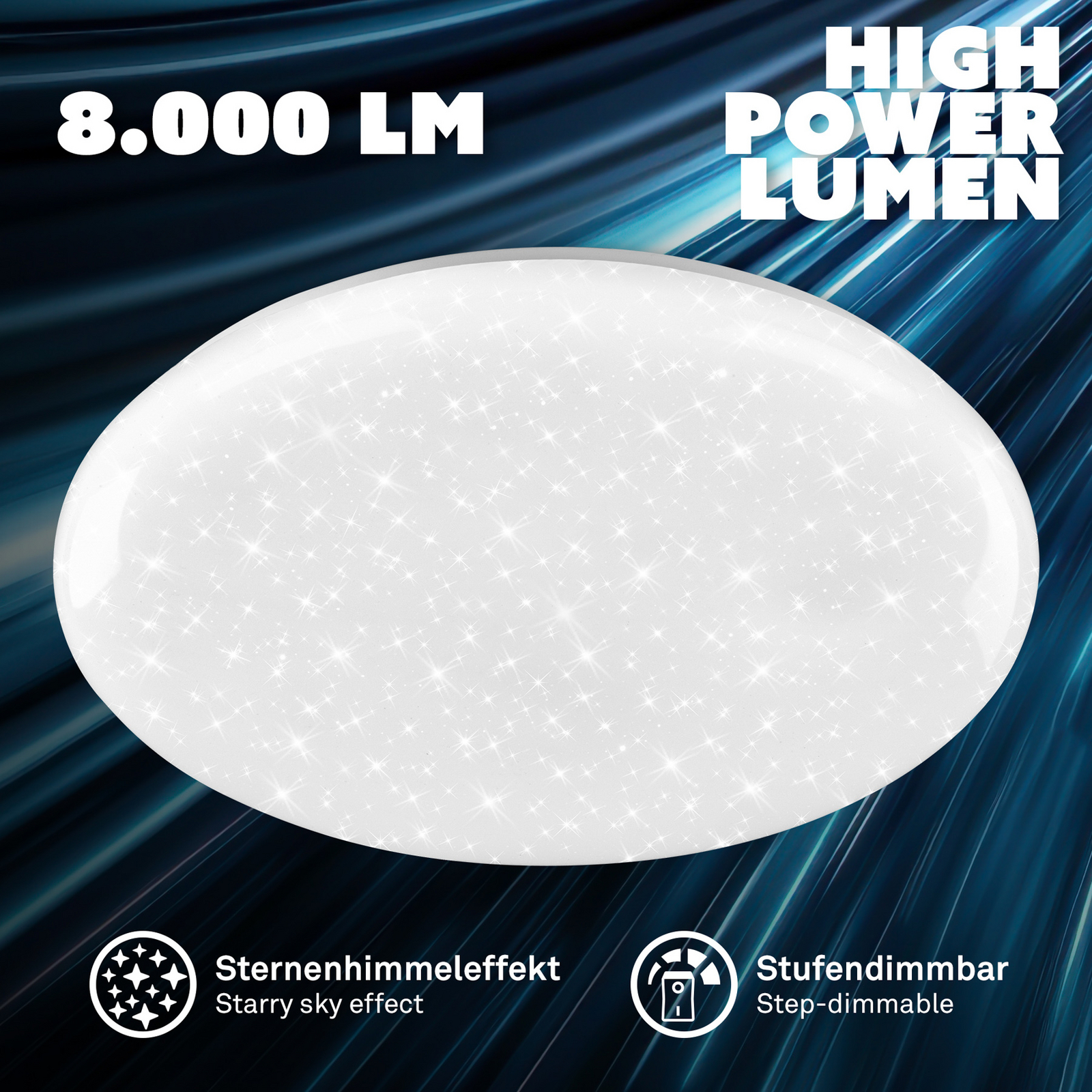 Lampa sufitowa LED Bright Sky, biała, 51 W, gwieździste niebo Lampa sufitowa LED Bright Sky, biała, 51 W, gwieździste niebo
