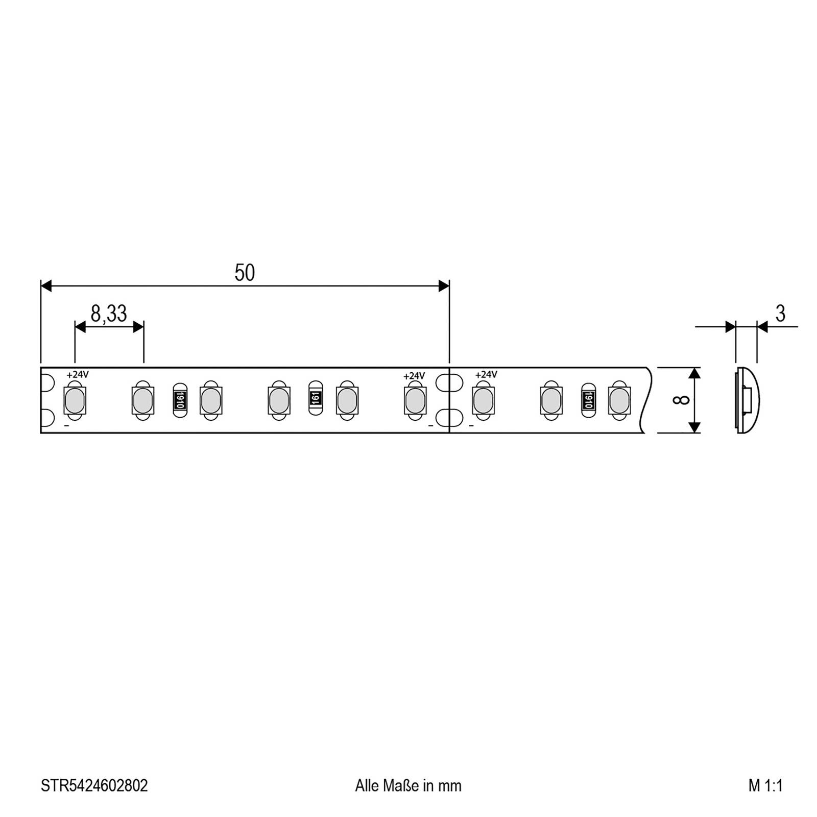 EVN STR5424 LED-Strip IP54 5m 48W 3.000K günstig online kaufen