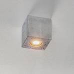 Stropní svítidlo Ara jako betonová kostka 10 cm x 10 cm