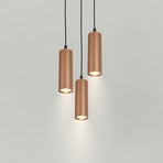 Suspension Ida, marron, à 3 lampes, Ø 20 cm, GU10