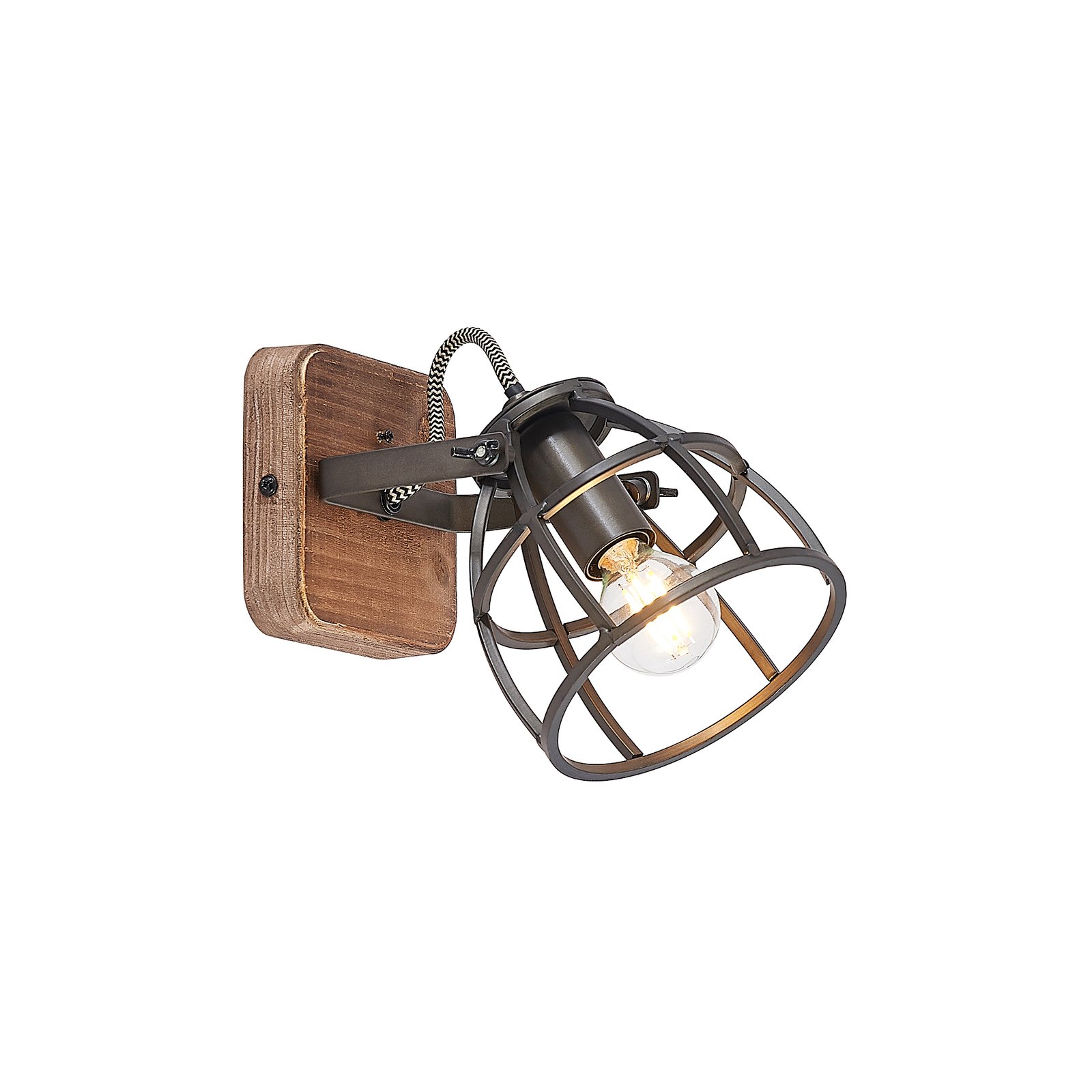 Rutger Applique Murale Wood/Black - Lindby