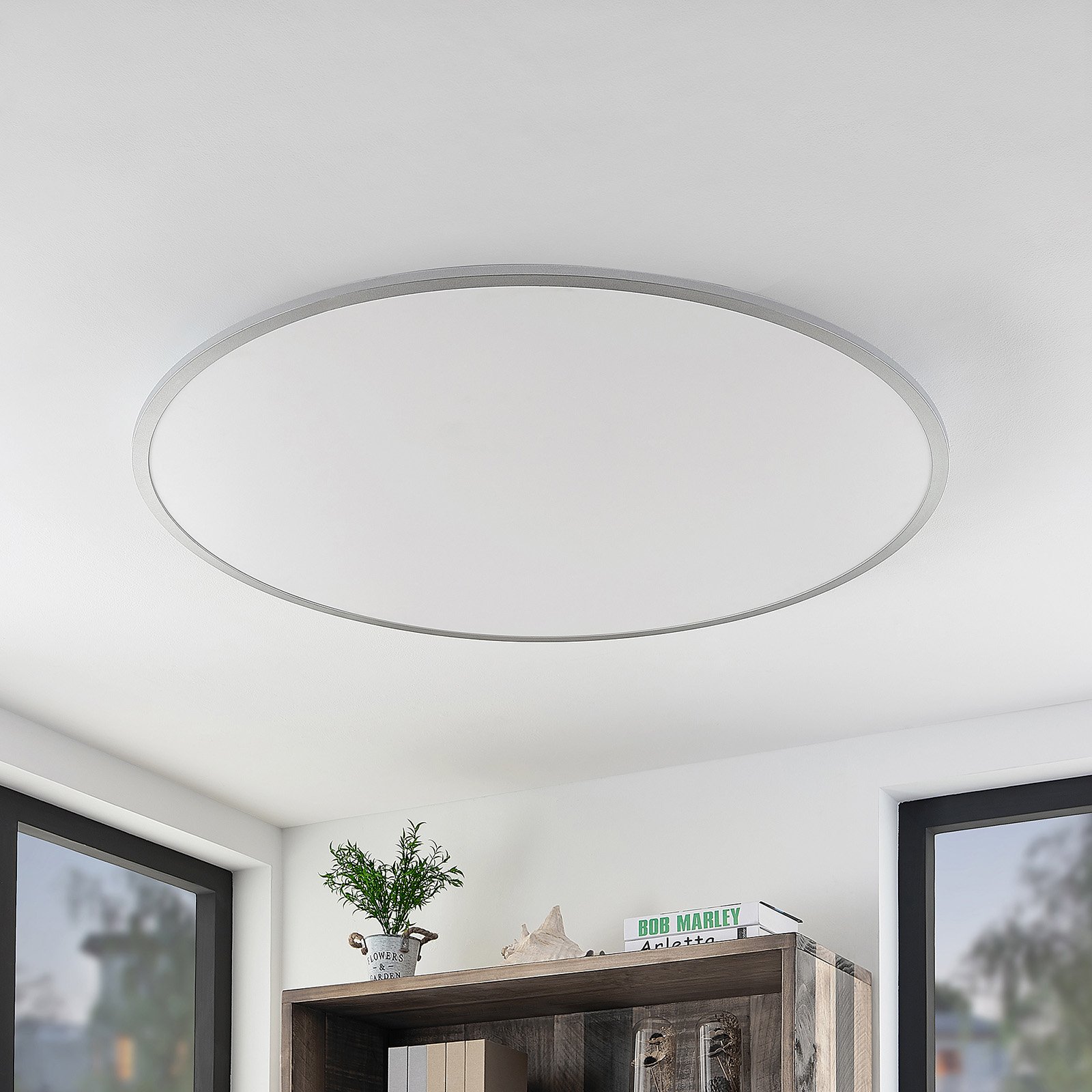 Narima LED Ceiling Lamp 4.000K Ø100 White/Silver - Lindby