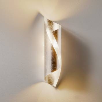 Bladzilveren wandlamp Hué in smalle vorm