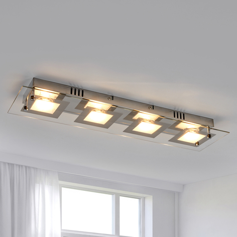 Plafonnier LED allongé Manja chromé
