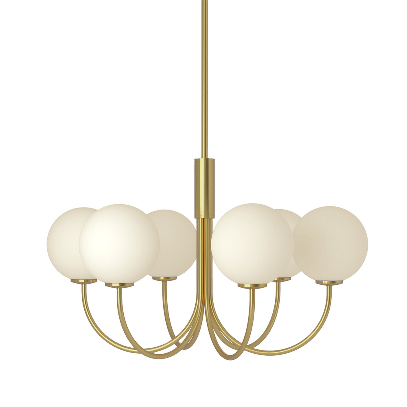 BALLON chandelier, brass-coloured, Ø 60 cm, 6-bulb - Herstal