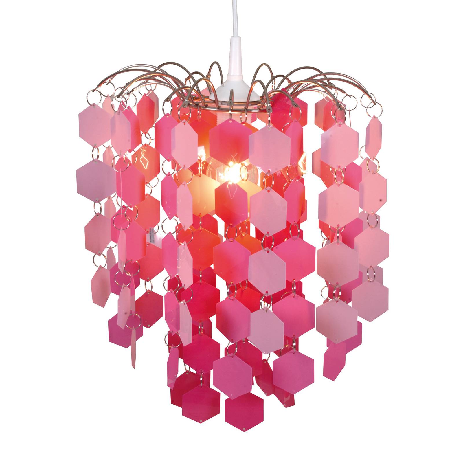 Függő lámpa 6008519 rózsaszín dekoratív elemekkel