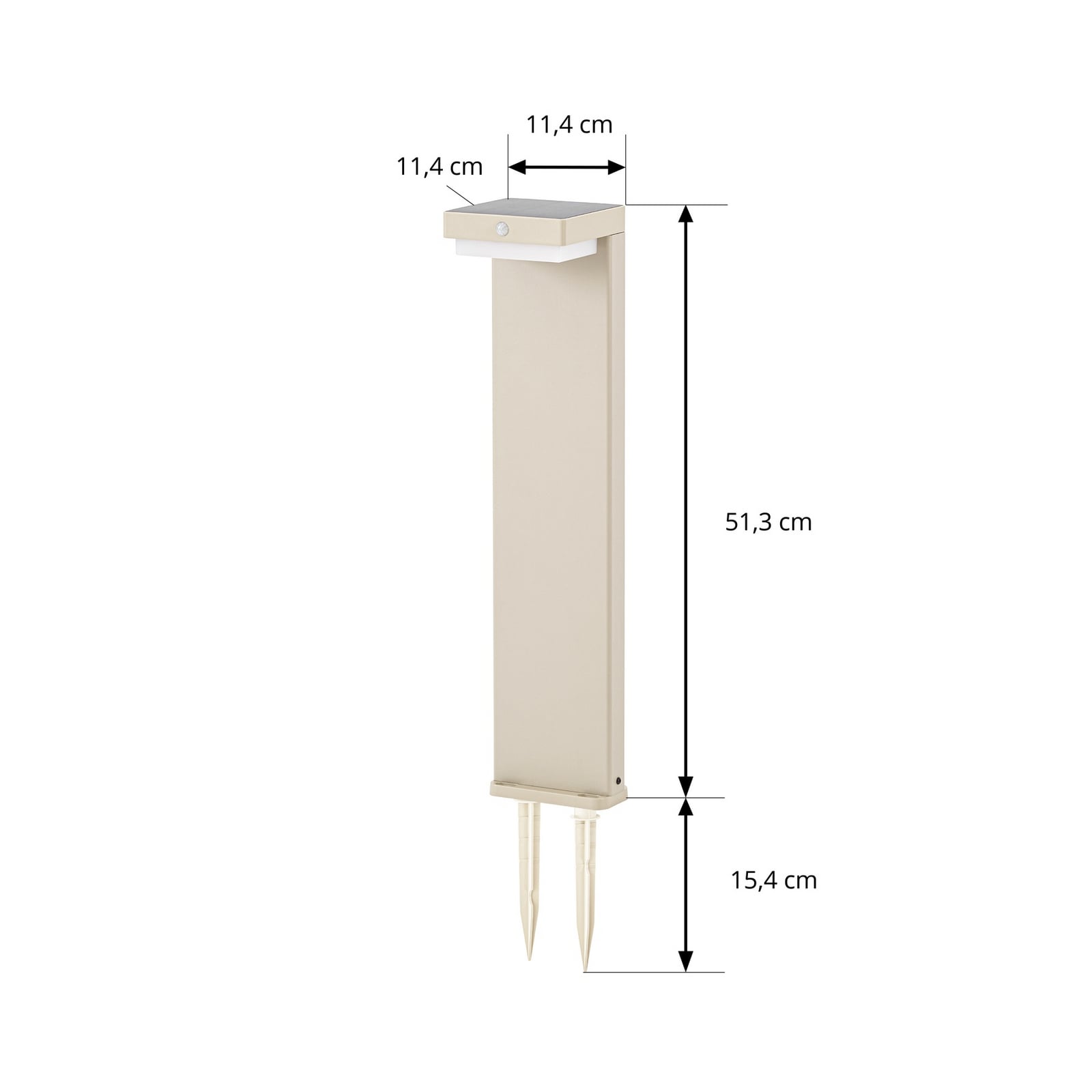 Eleazar LED pedestal light, beige, aluminium, sensor - Lindby