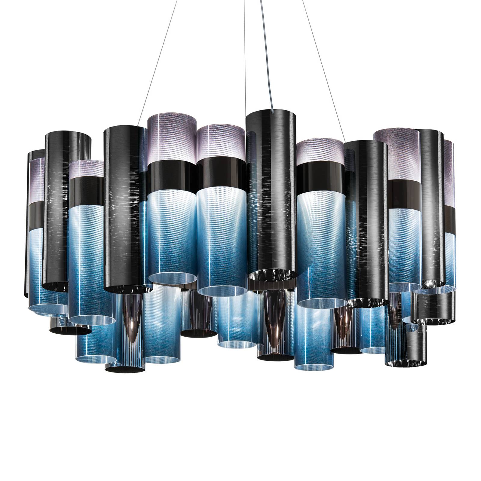 Slamp La Lollo L LED hanging lamp Ø 80 cm gradient, for Living / Dining Room, technopolymers, 80 W, H: 35 cm