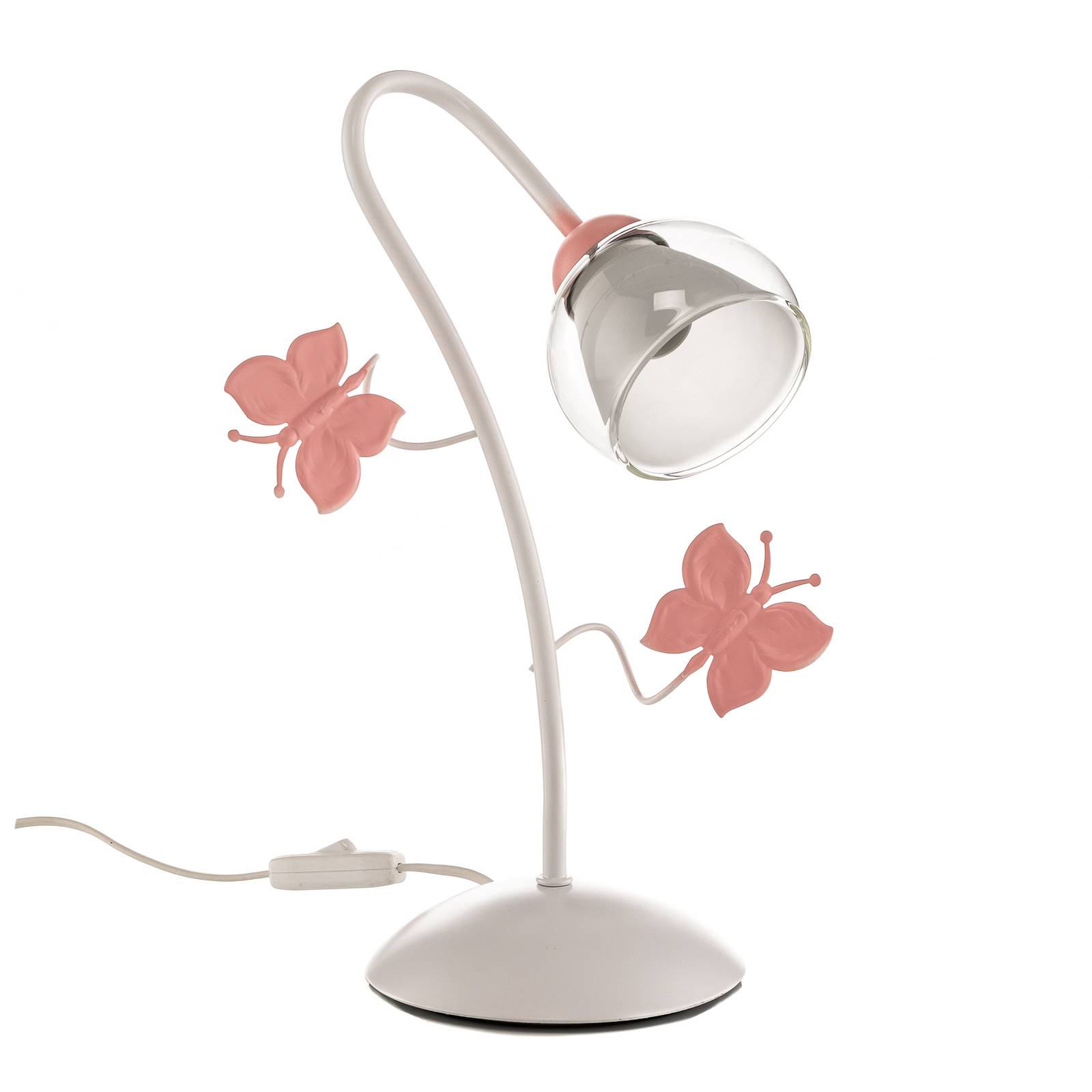 Lampe à poser Butterfly avec décoration en rosé