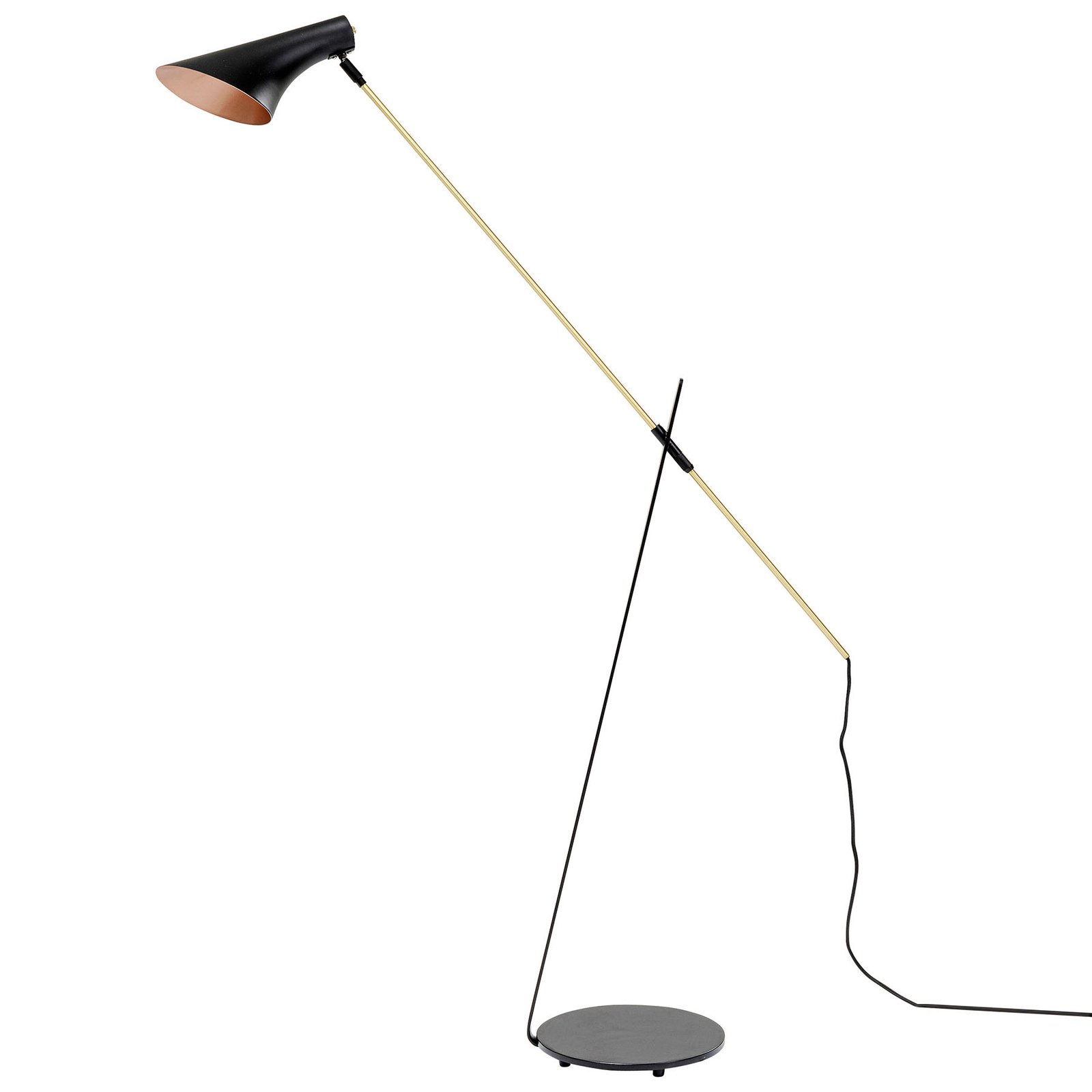 Kare KARE Axe floor lamp in black with details, for Living / Dining Room, steel, aluminium, E14, 25 W, energy efficiency: A++, W: 26 cm, H: 154 cm