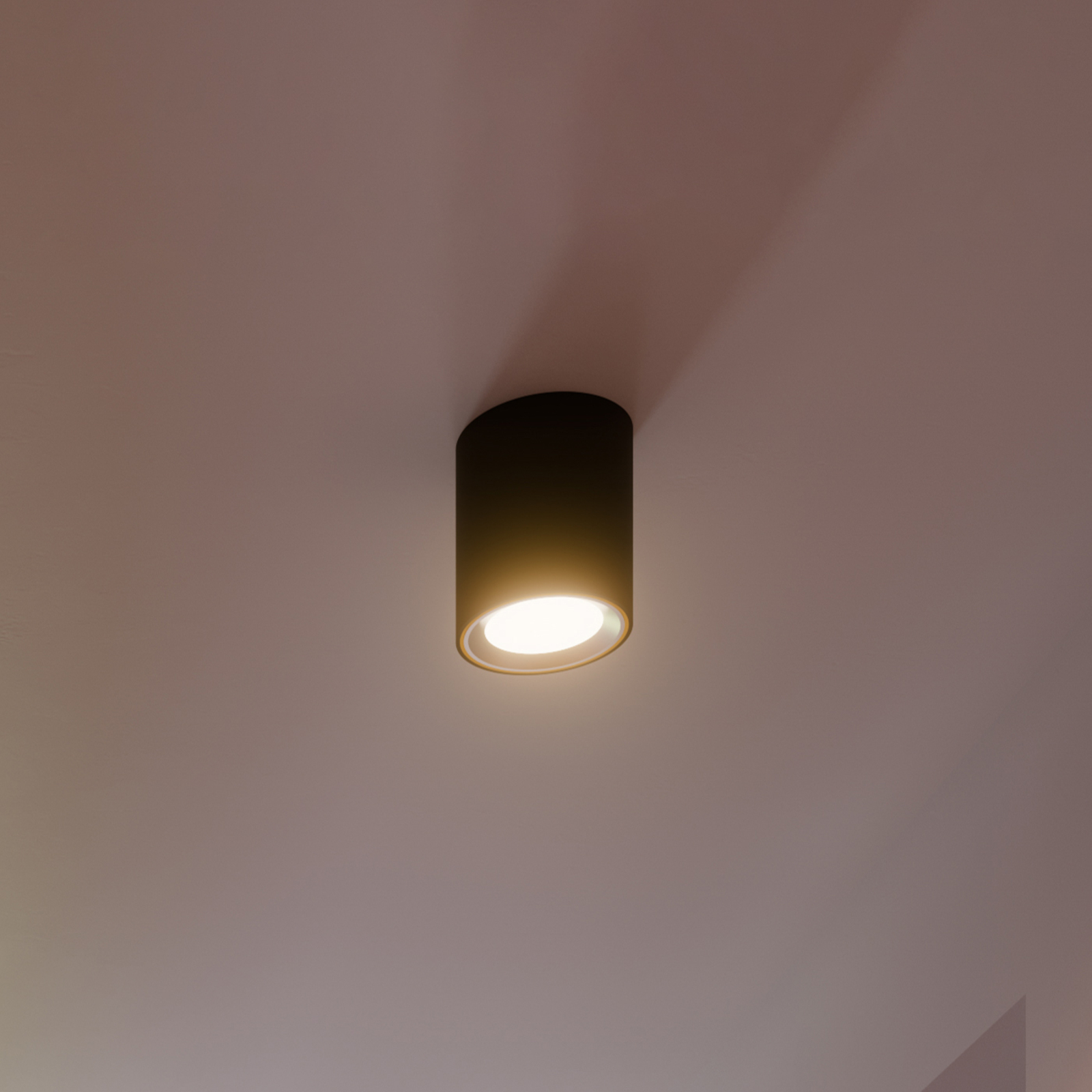 LED plafondspot Landon Smart, zwart, hoogte 14 cm