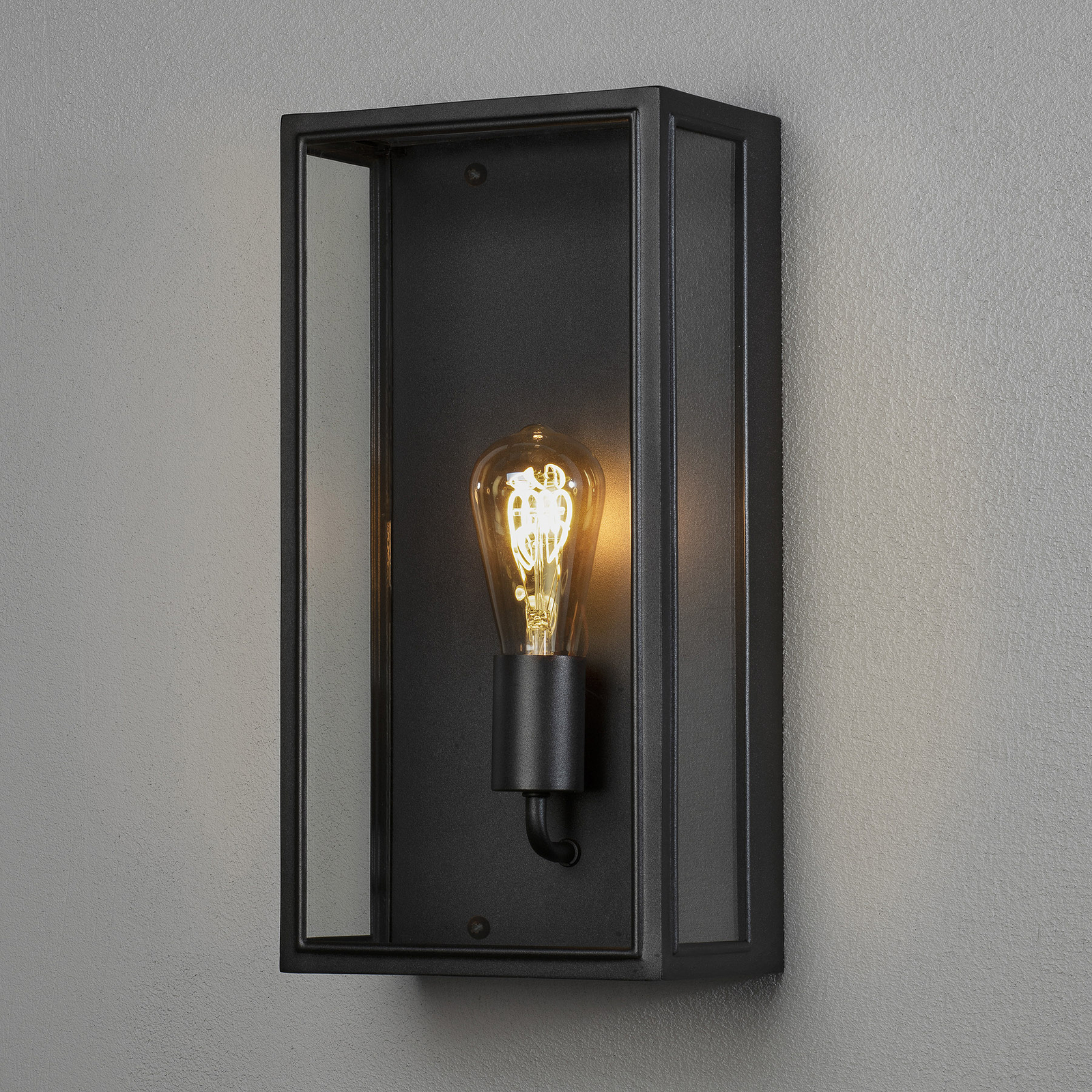 Buitenwandlamp Carpi, zwart, 20,5 x 40 cm