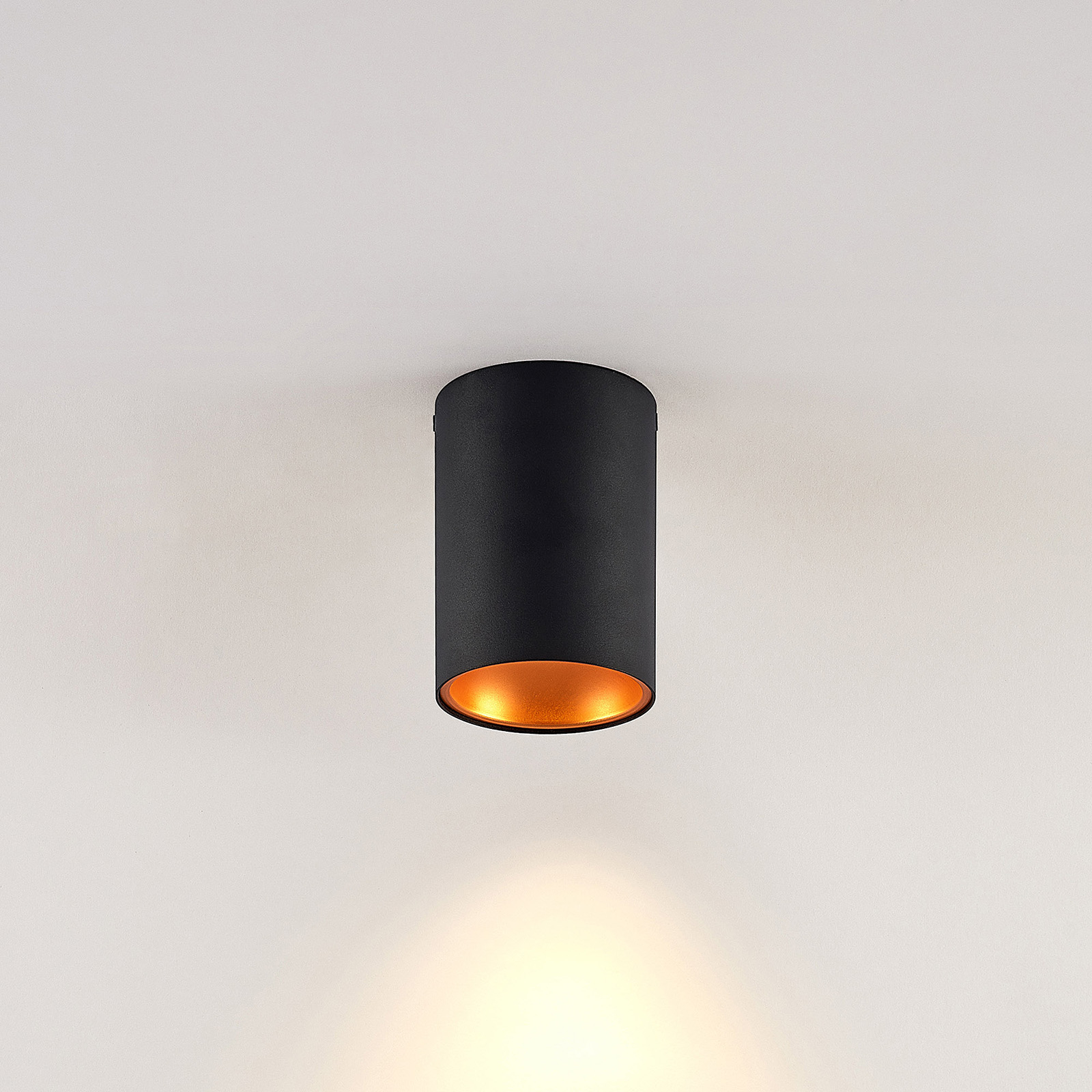 Arcchio Hinka plafondlamp, rond, 14 cm, zwart