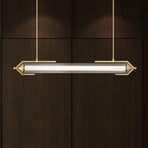ESPADA LED pendant light, brushed gold, 122 cm, metal/glass