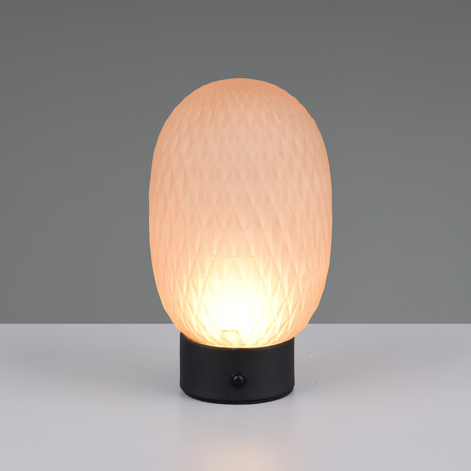 Trio Lighting Lampa de masă cu LED și baterie reîncărcabilă Facette chihlimbar USB sticlă - Camera de zi / sufragerie
