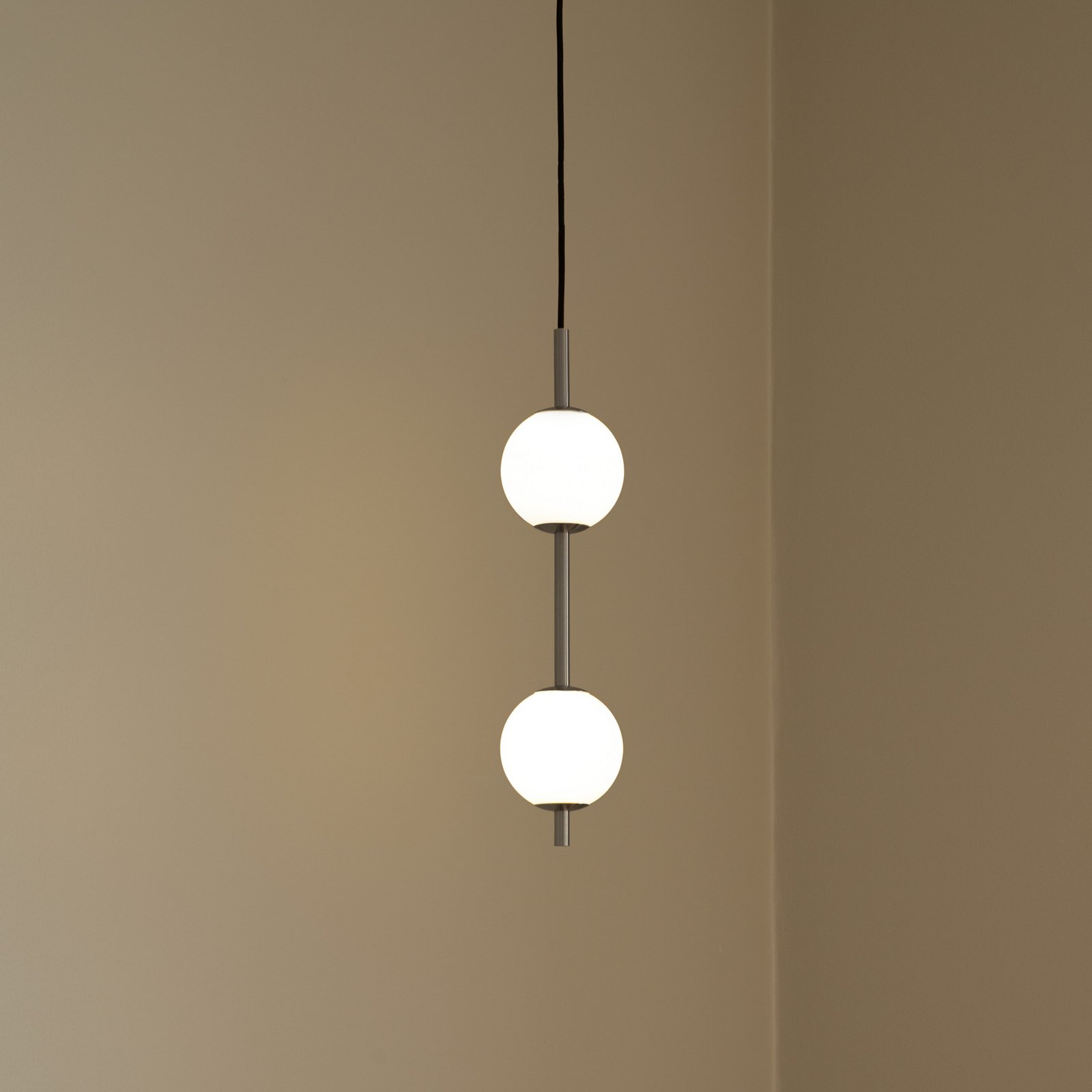 Candeeiro suspenso LED Audrey, cor aço, 2 lâmpadas, Ø 12 cm - UMAGE