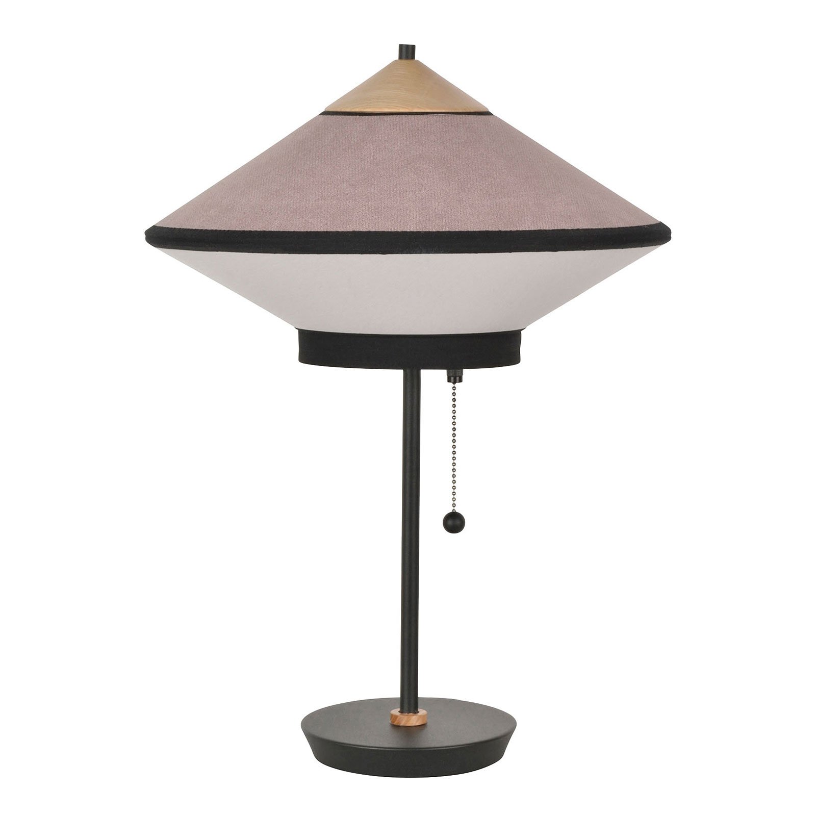 Forestier Cymbal S table lamp, powder pink, for Living / Dining Room, metal, velvet, linen, E14, 40 W, energy efficiency: A++, H: 48 cm