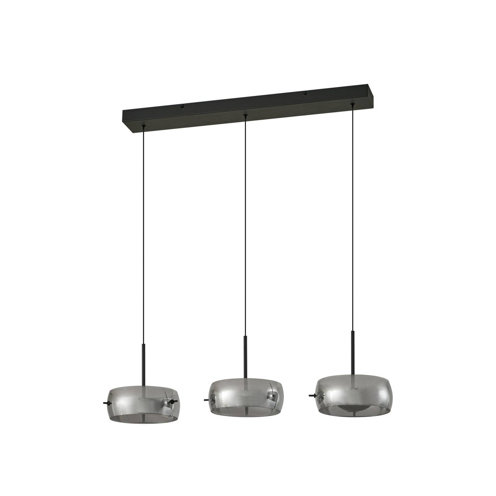 Lucande LED-Hängeleuchte Martis, schwarz, 3-flg., step-dim
