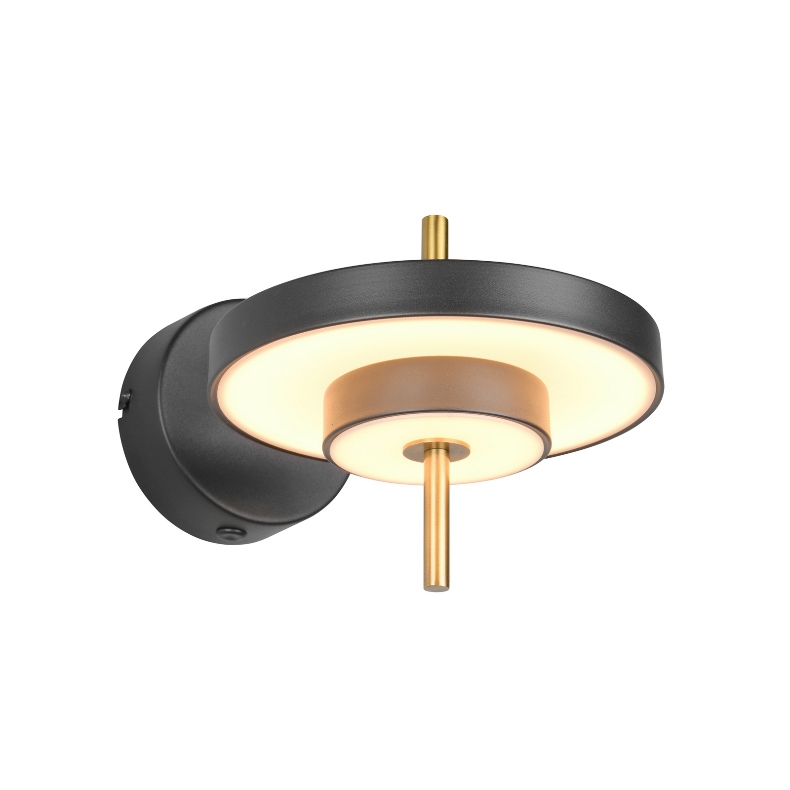 LED stenska svetilka Keaton, črna/zlata barva Ø 20 cm kovina, CCT LED stenska svetilka Keaton, črna/zlata barva Ø 20 cm kovina, CCT