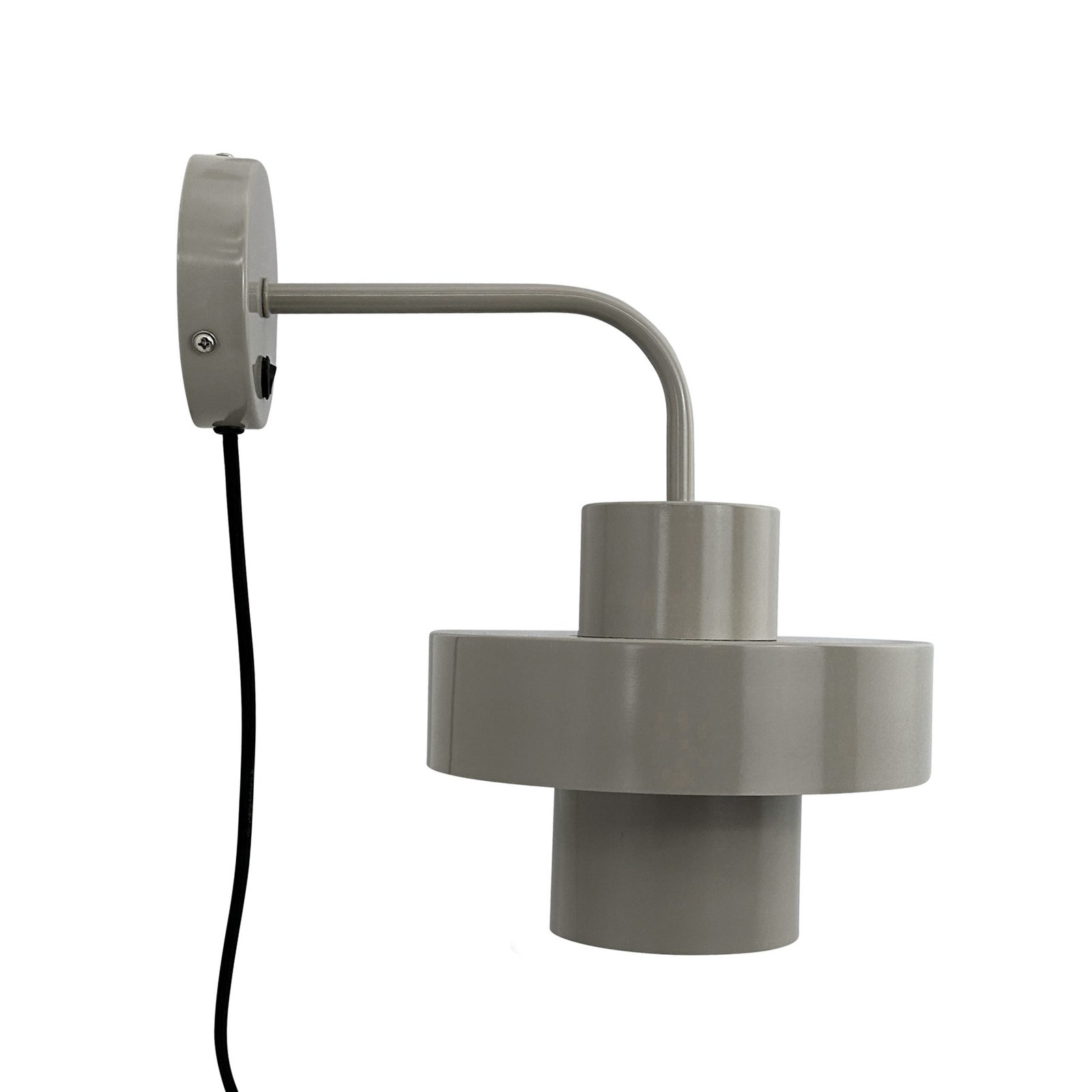 Dyberg Larsen wandlamp Stoke, grijs, Ø 20 cm, metaal