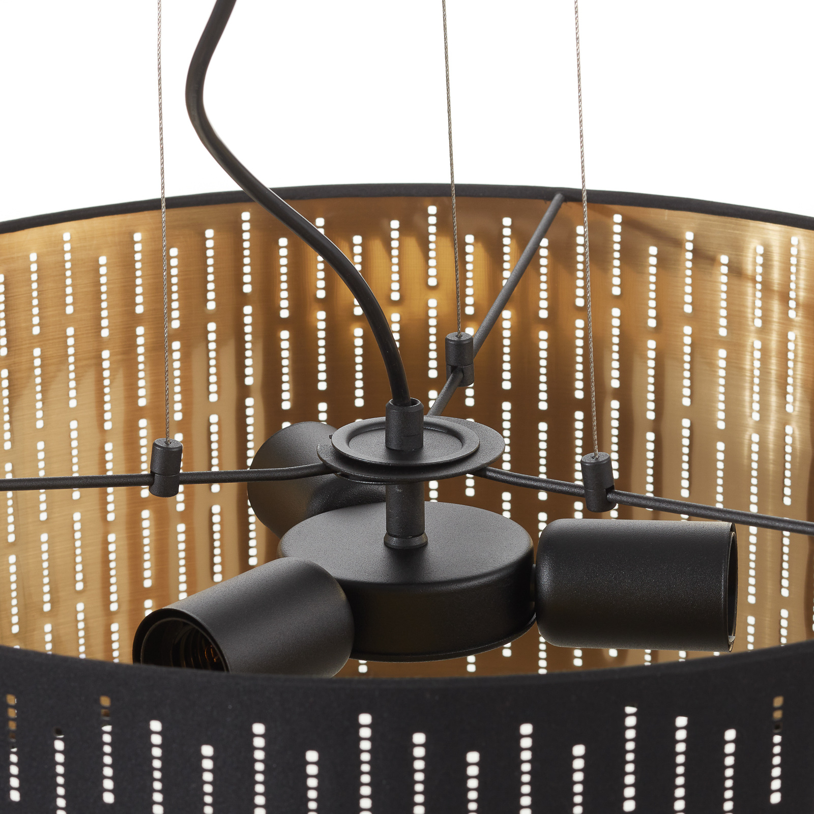 Lámpara colgante Varillas en negro/dorado, 53 cm