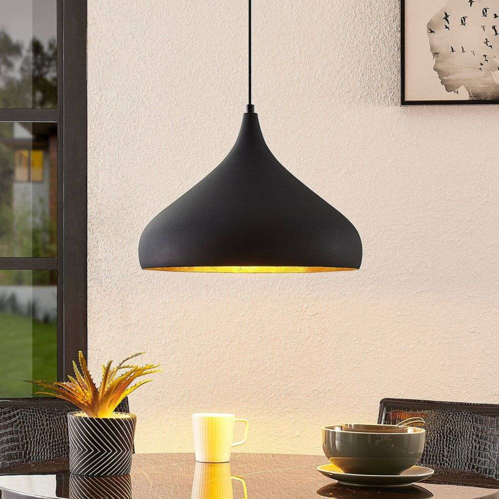 Lunus Lustră Pendul Black/Gold - Arcchio