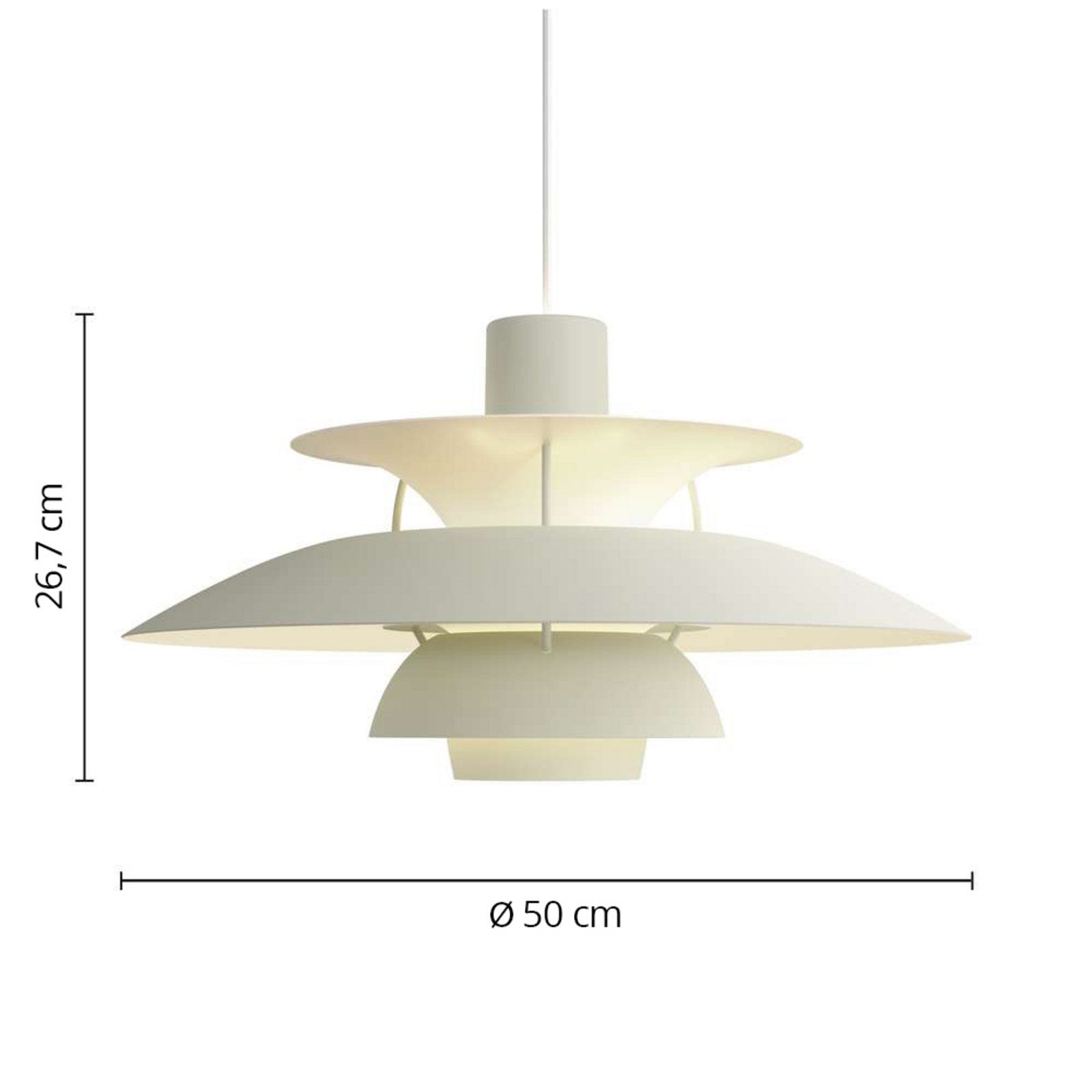 PH 5 Pendant Monochrome Pale Pewter - Louis Poulsen