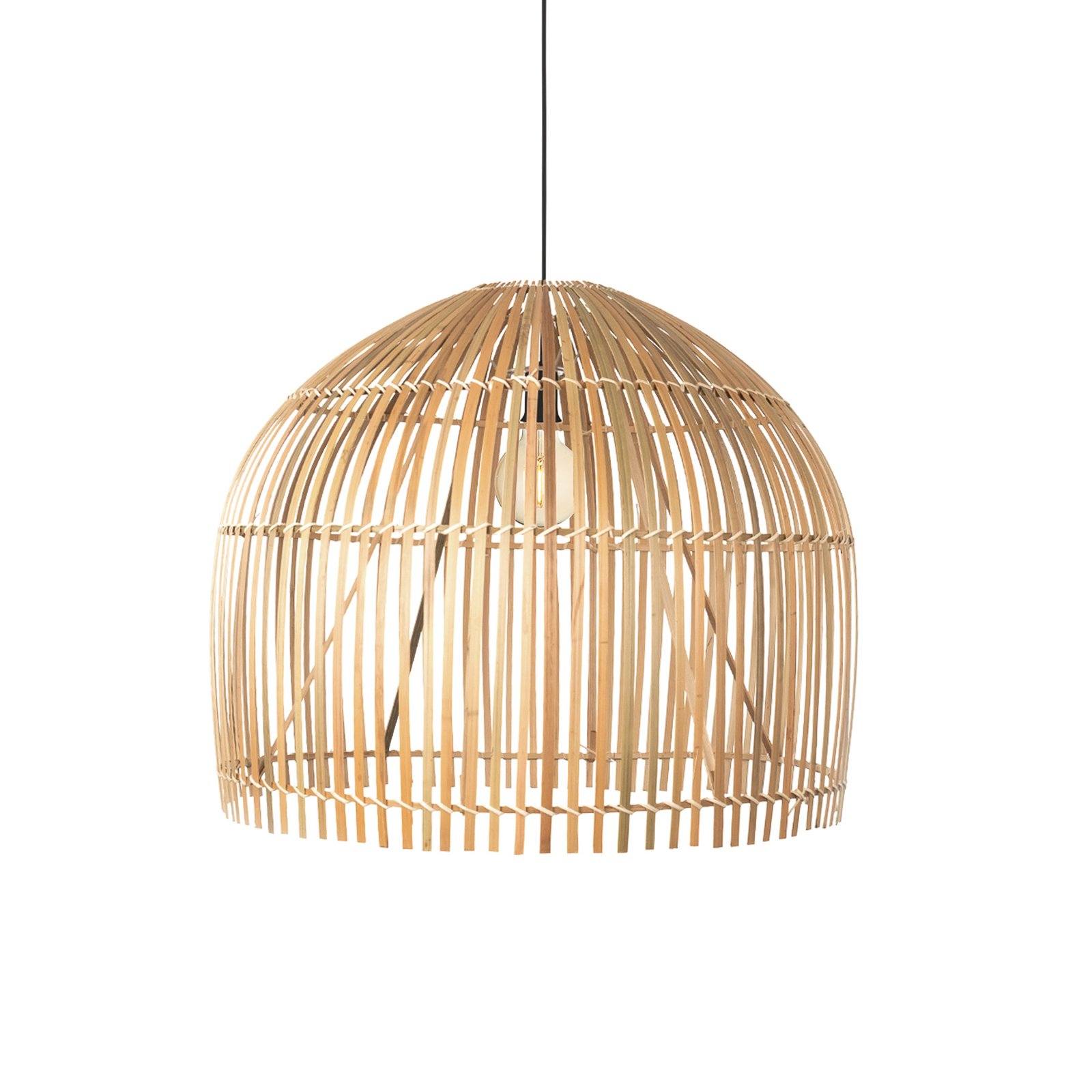 Bali pendant light, Ø 60 cm, bamboo, light wood, E27