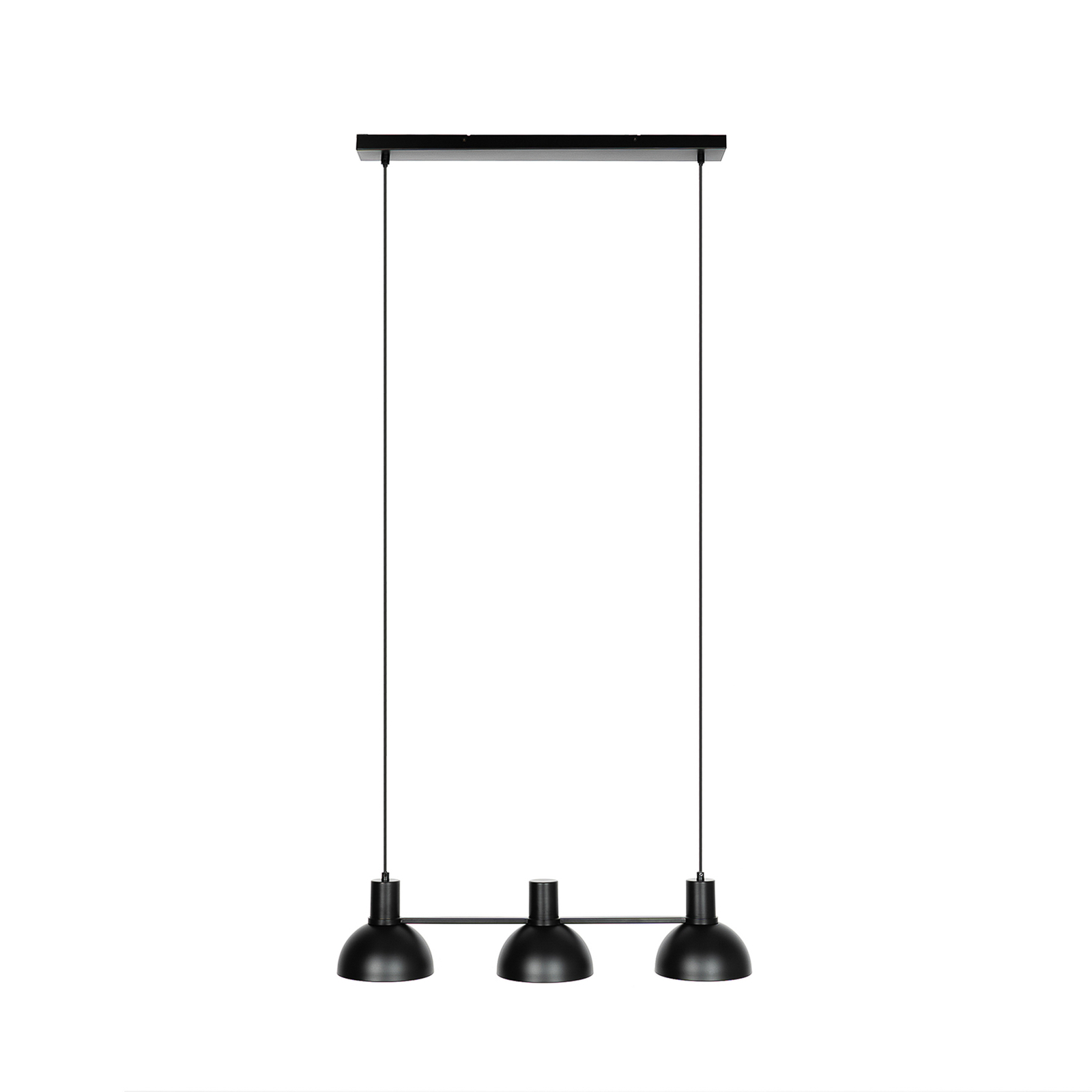 Závěsná lampa Lucande Mostrid, černá, třísvítidlová