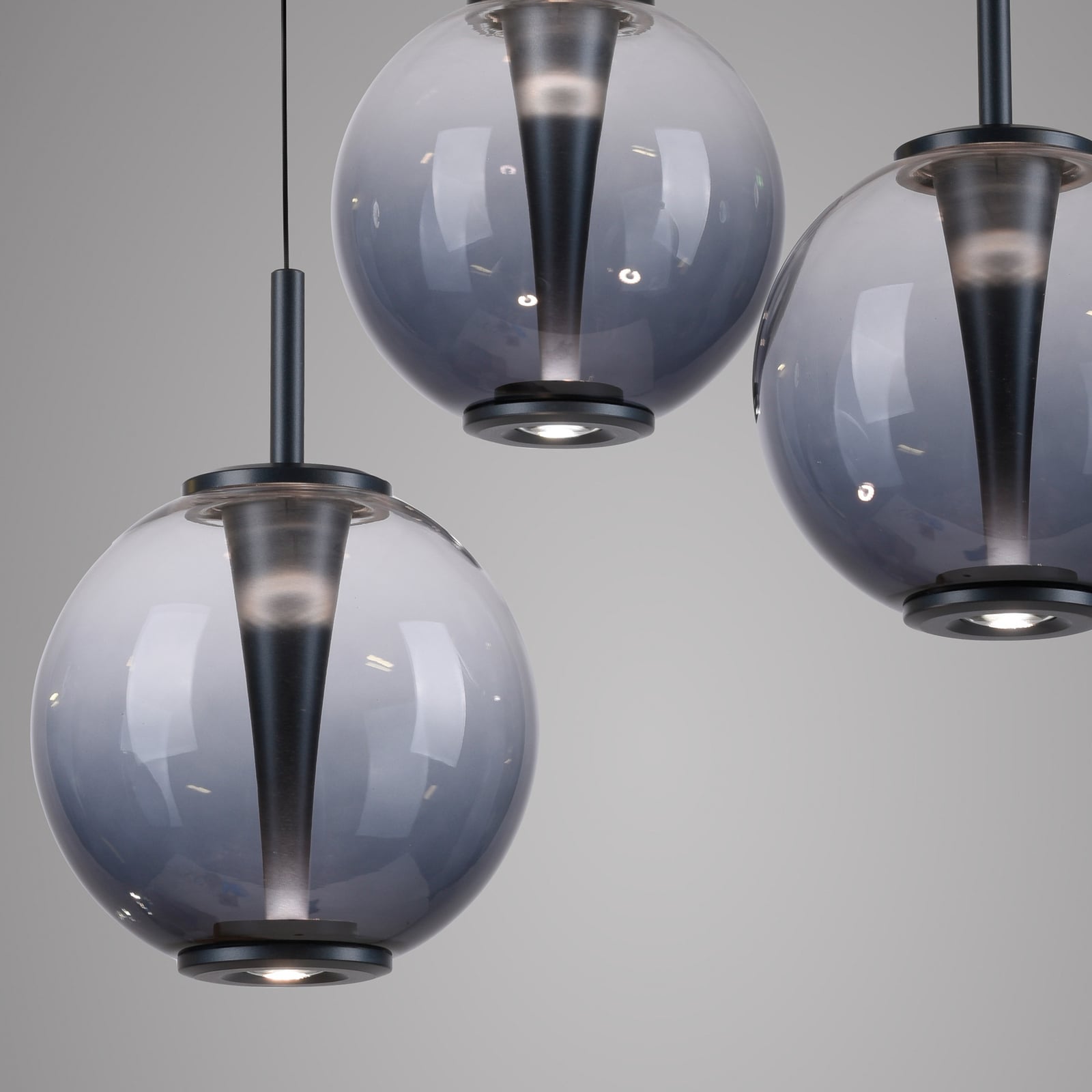 E-Infinity LED-Hängelampe grau/rauchgrau 198cm,10-flg - PURE E-Infinity LED-Hängelampe grau/rauchgrau 198cm,10-flg - PURE